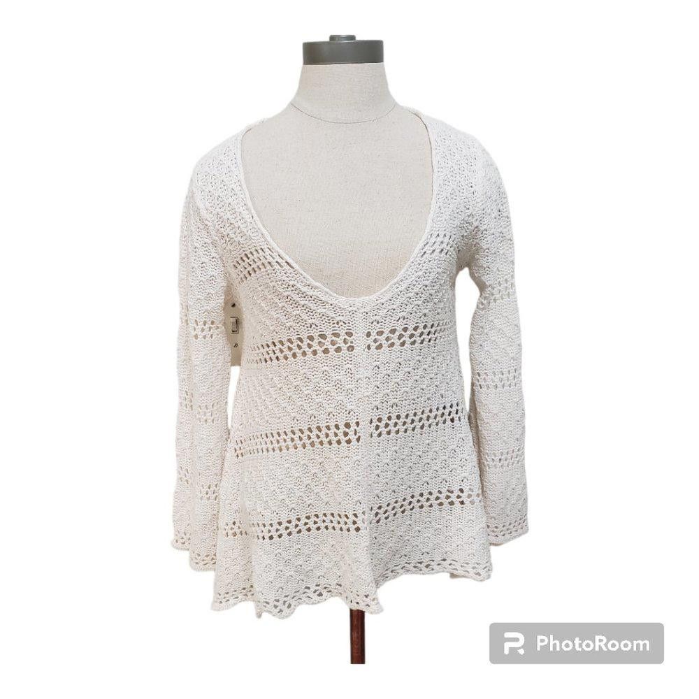 Designer CT725 Wooden Ships "Paola Buendia" Cream Sweater S/M Size S / US 4 / IT 40 - 1 Thumbnail