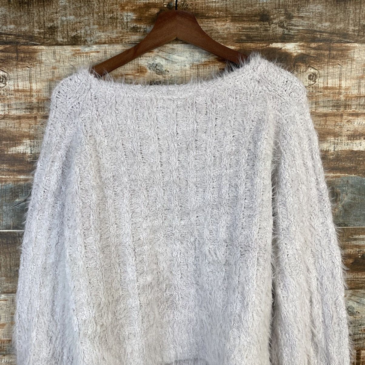 Homespun Knitwear × Japanese Brand DL Anne Basket Gray Mohair Knitwear #C1115 Size L / US 10 / IT 46 - 13 Thumbnail