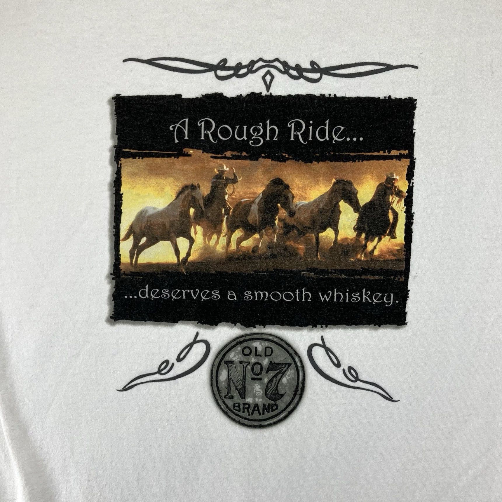 Vintage VINTAGE Jack Daniels Whiskey T-Shirt Mens Large White Cotton Cowboy Graphic 80s 90s USA Size US L / EU 52-54 / 3 - 4 Thumbnail