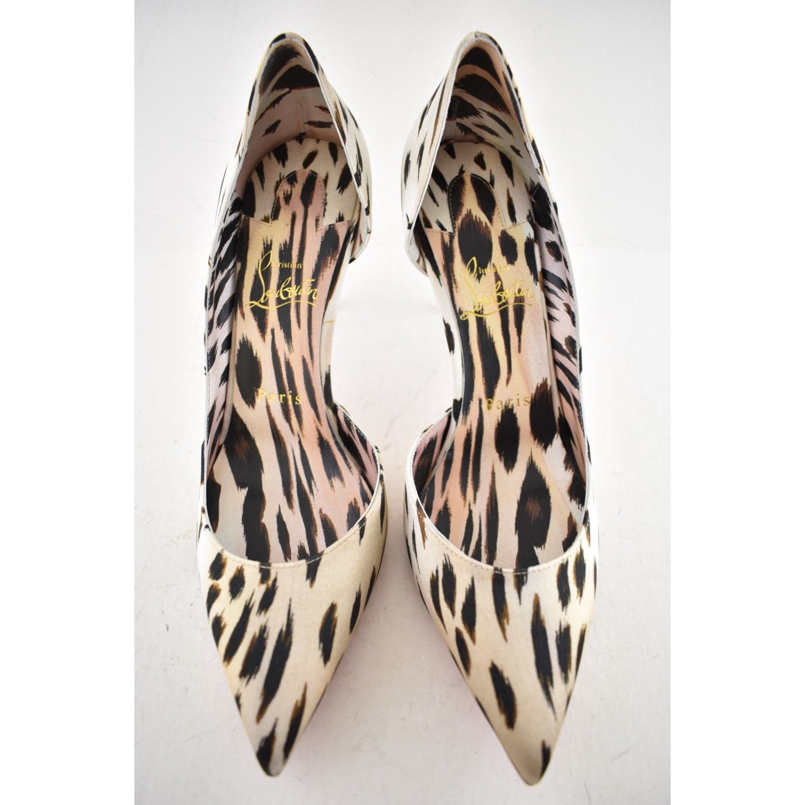 Christian Louboutin Christian Louboutin Iriza 85 Cheetah Crepe Heel Pump 38.5 Size US 8.5 / IT 38.5 - 4 Thumbnail