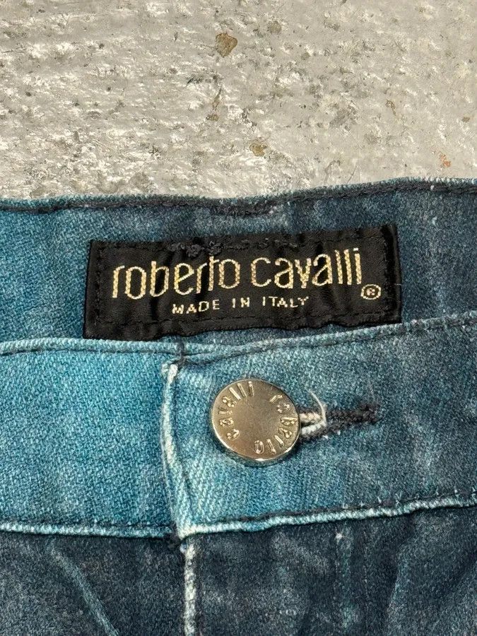 Designer × Roberto Cavalli × Vintage FW2000 Roberto Cavalli Blue Flowers Spectrum Pants Size US 31 - 10 Thumbnail
