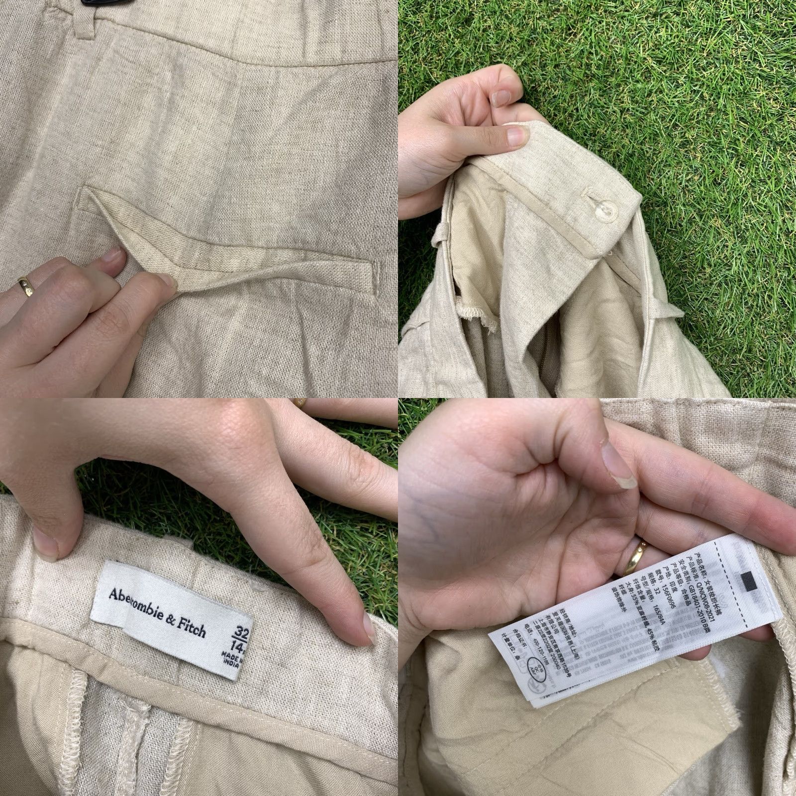 Abercrombie & Fitch VINTAGE Abercrombie & Fitch Linen Pants Womens 14 Wide Leg High Rise Baggy Beach Bohemian City Size 36" / US 14 / IT 50 - 8 Thumbnail