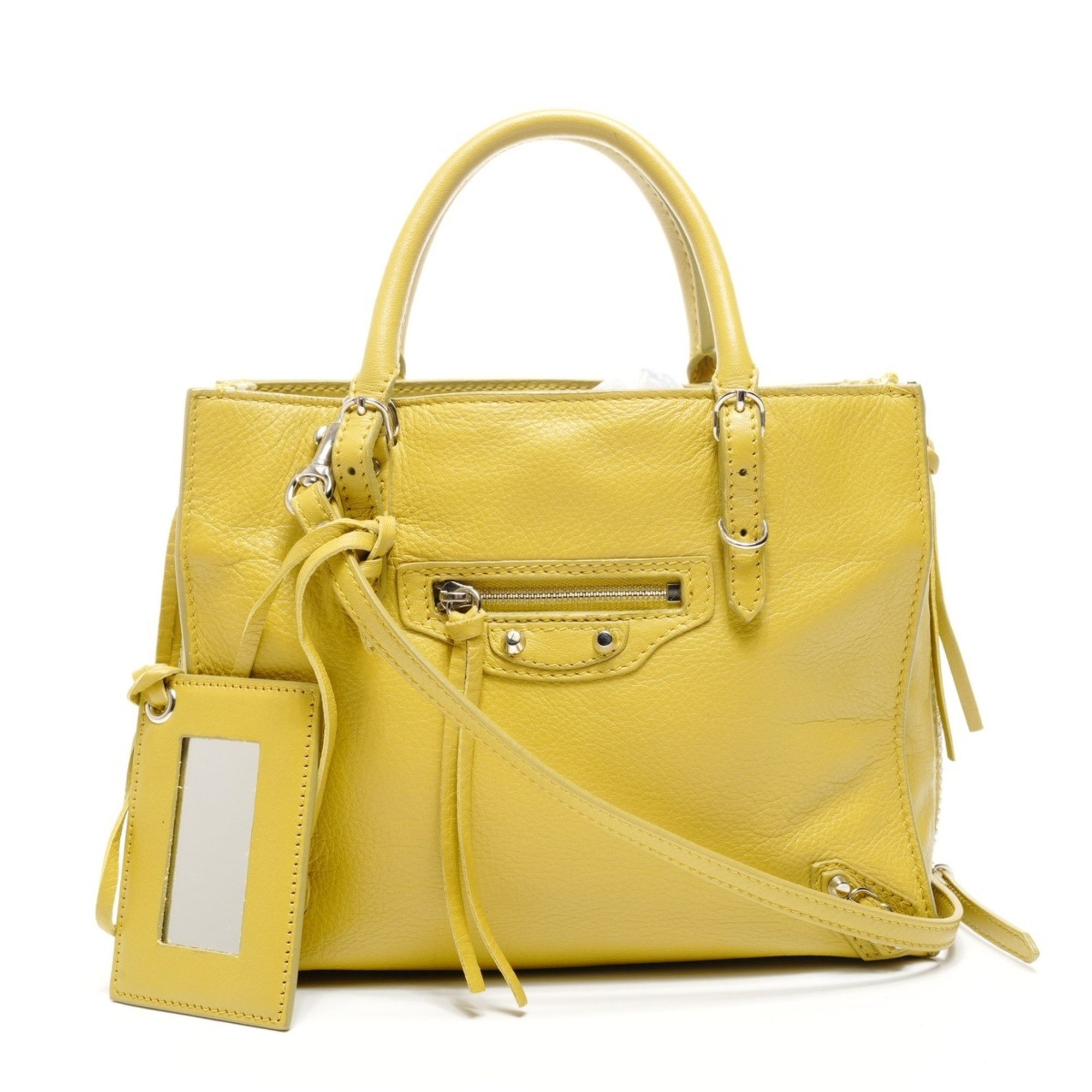 Balenciaga Balenciaga The Paper Mini Leather 2-Way Shoulder Bag, Yellow, WS25150 Size ONE SIZE - 1 Thumbnail