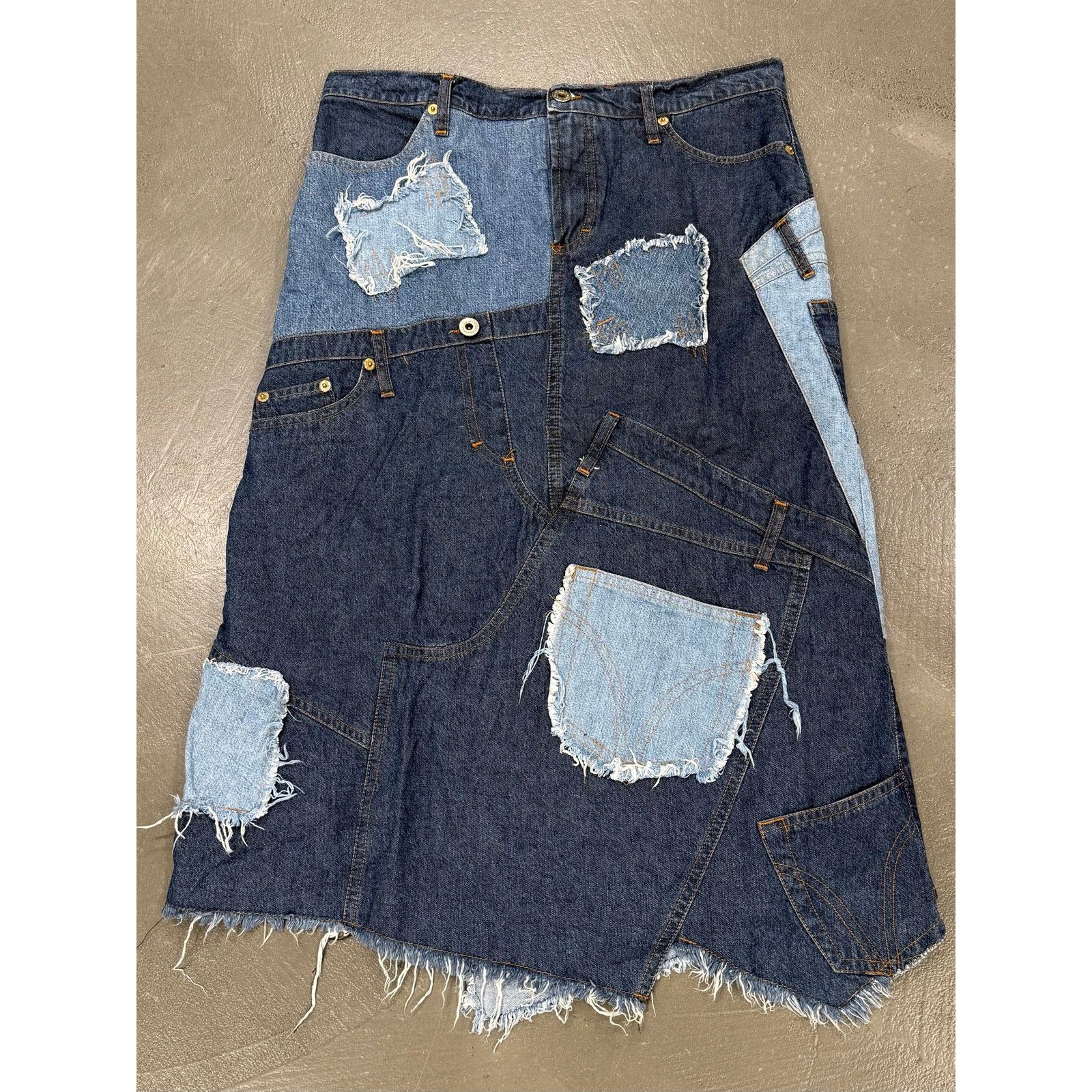 Dolce & Gabbana 2000s Dolce & Gabbana patchwork asymmetrical denim skirt Size 27" / US 4 / IT 40 - 1 Thumbnail