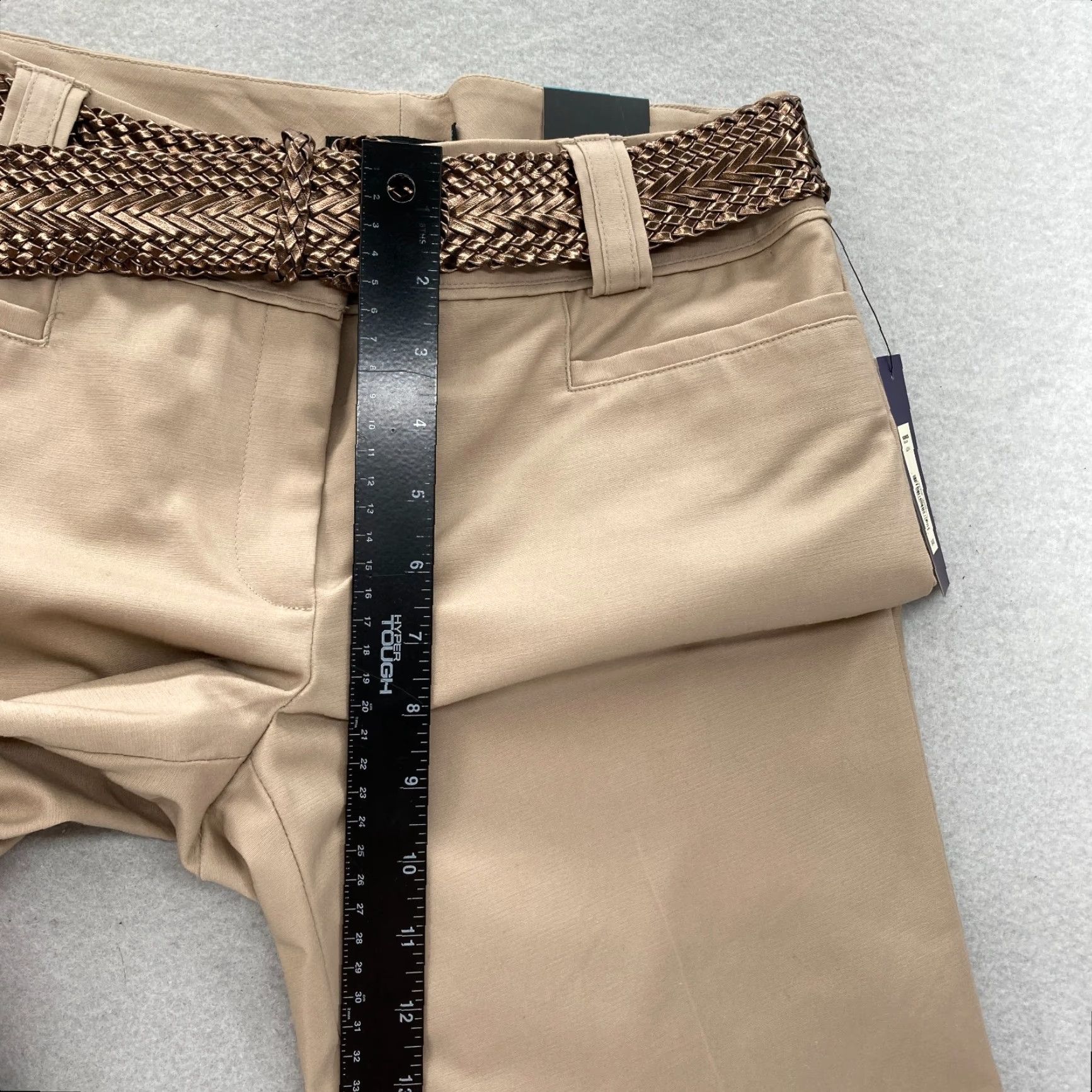 Apt. 9 Apt. 9 Maxwell Capri Pants Women's 4 Beige Stretch Mid Rise Straight Belted NWT Pants Size 26" / US 2 / IT 38 - 7 Thumbnail