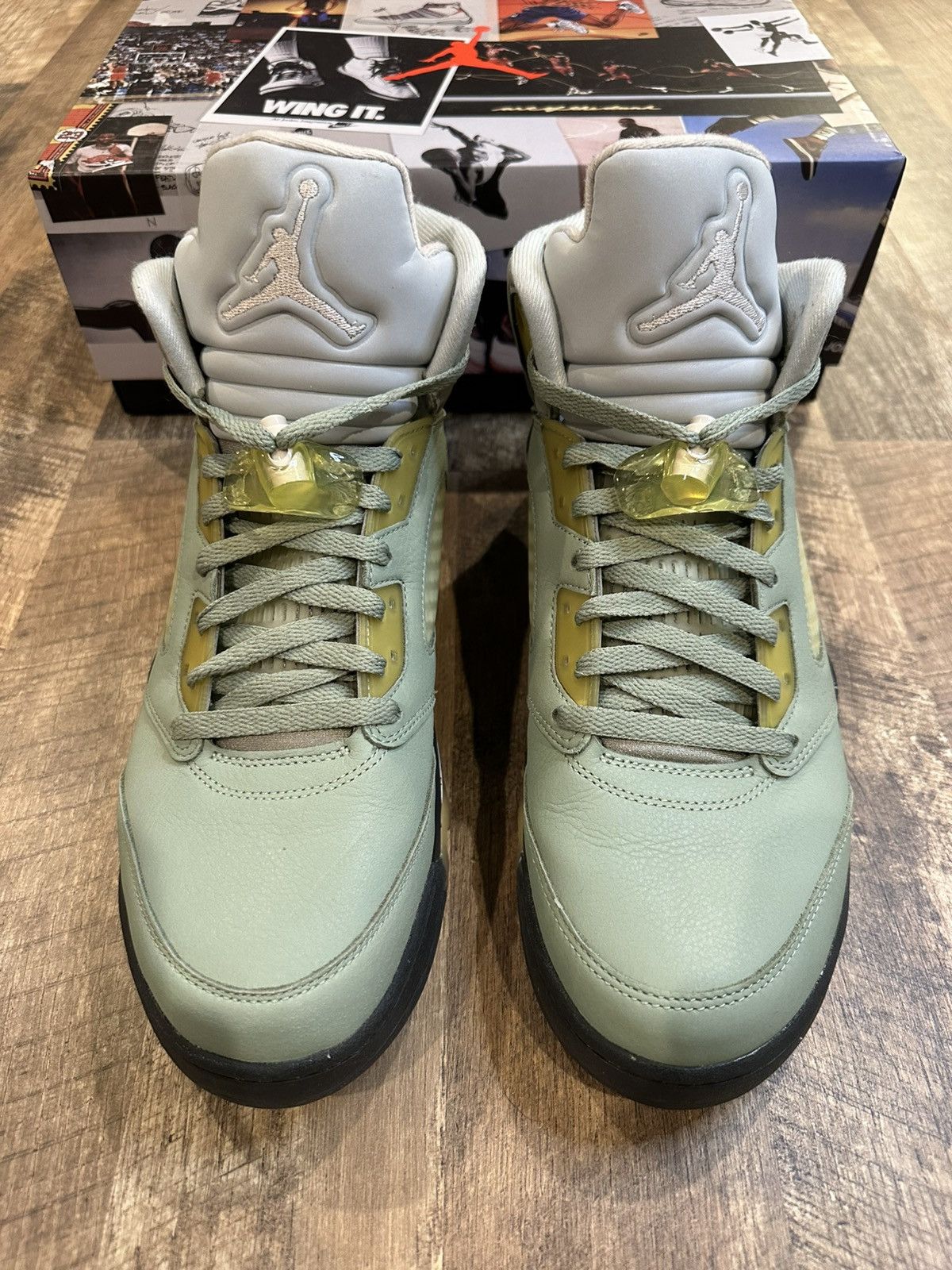 Jordan Brand WORN TWICE Nike Air Jordan 5 Retro Jade Horizon OG All CLEAN Size US 12 / EU 45 - 2 Thumbnail