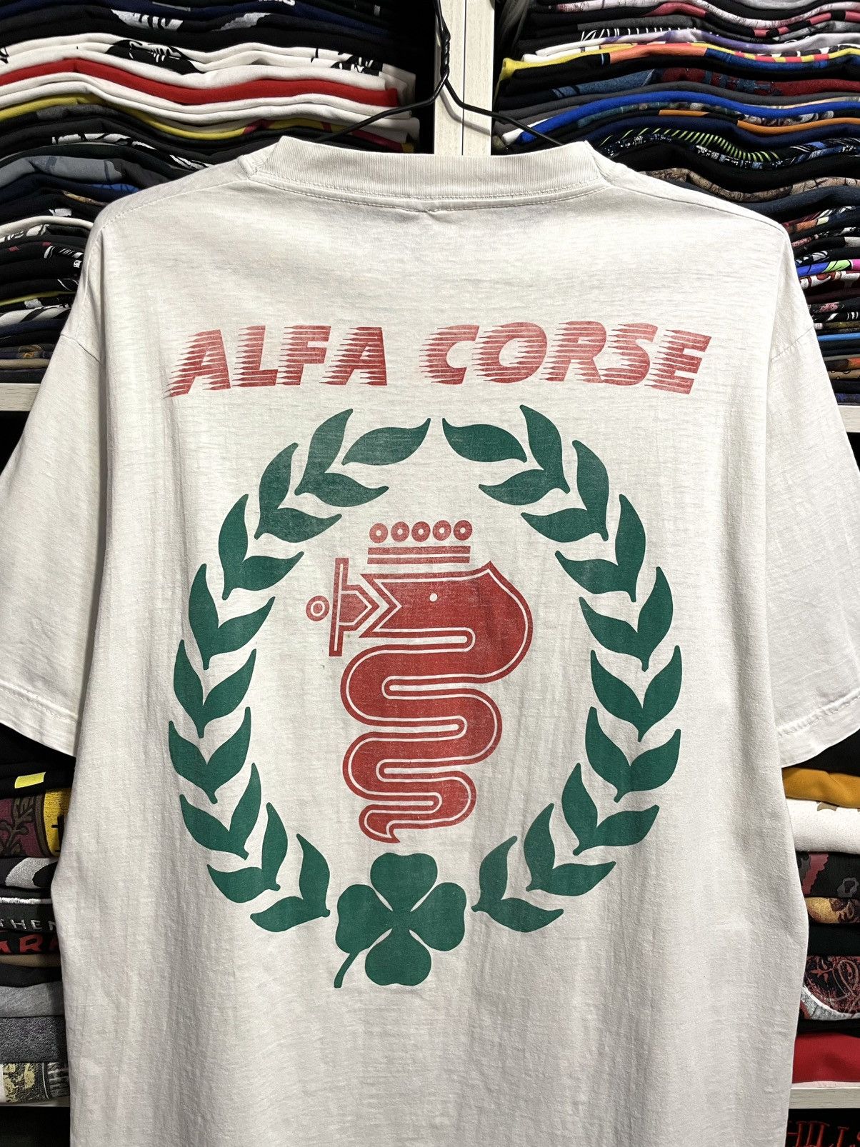 Vintage Vintage 90s Alfa Romeo Corse Over Print Racing T-Shirt Size US L / EU 52-54 / 3 - 17 Thumbnail
