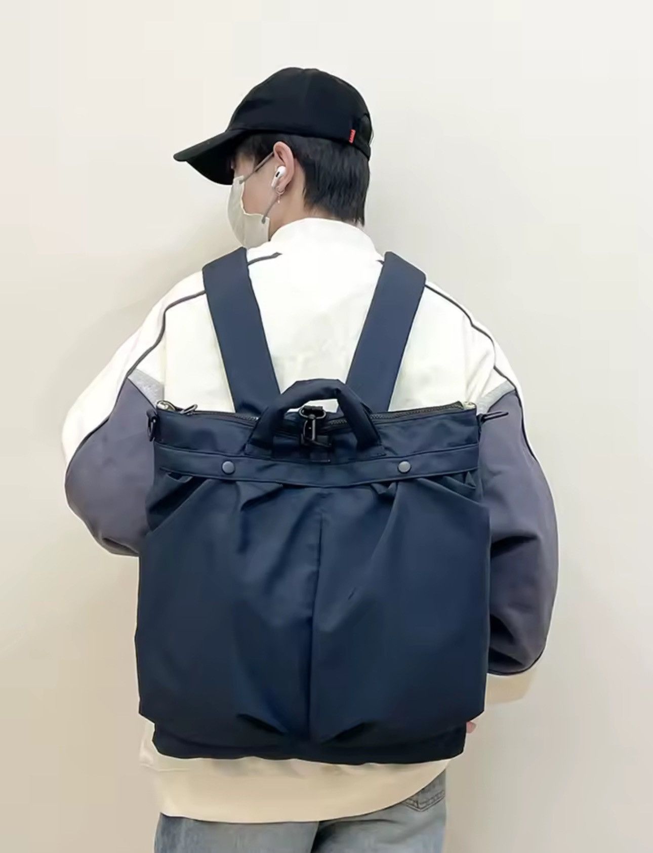 Other Retro Canvas Capacity Waterproof Large Navy Blue Backpack Size ONE SIZE - 1 Thumbnail