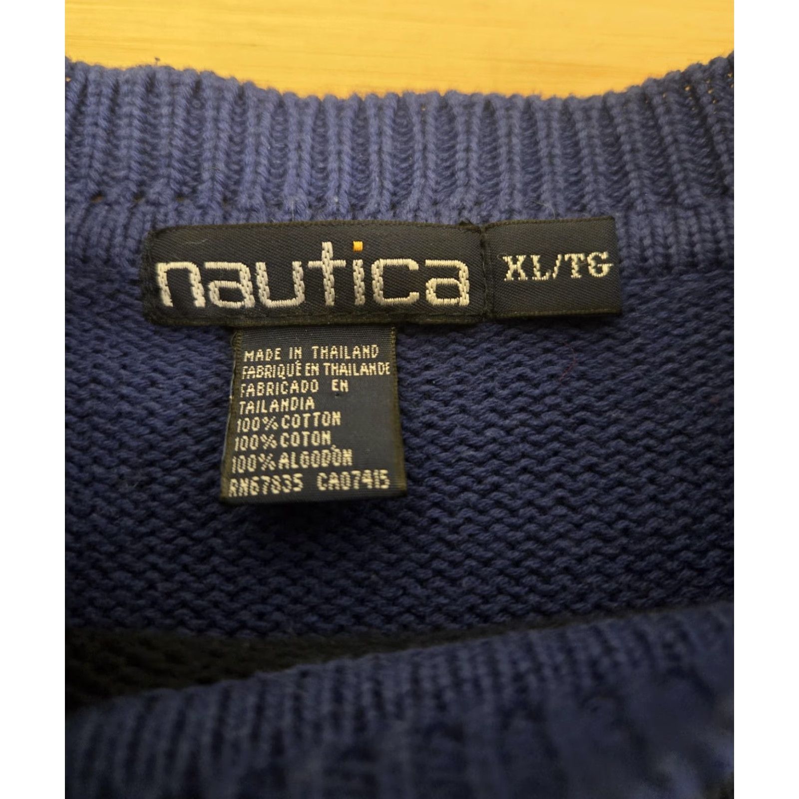 Nautica Nautica Sweater Mens XL Multicolor Colorblock Crewneck Knit US2 Nautical Logo Front Chest Embroidered Sail Royal Blue Green Red Navy Blue Yellow? Size US XL / EU 56 / 4 - 5 Thumbnail