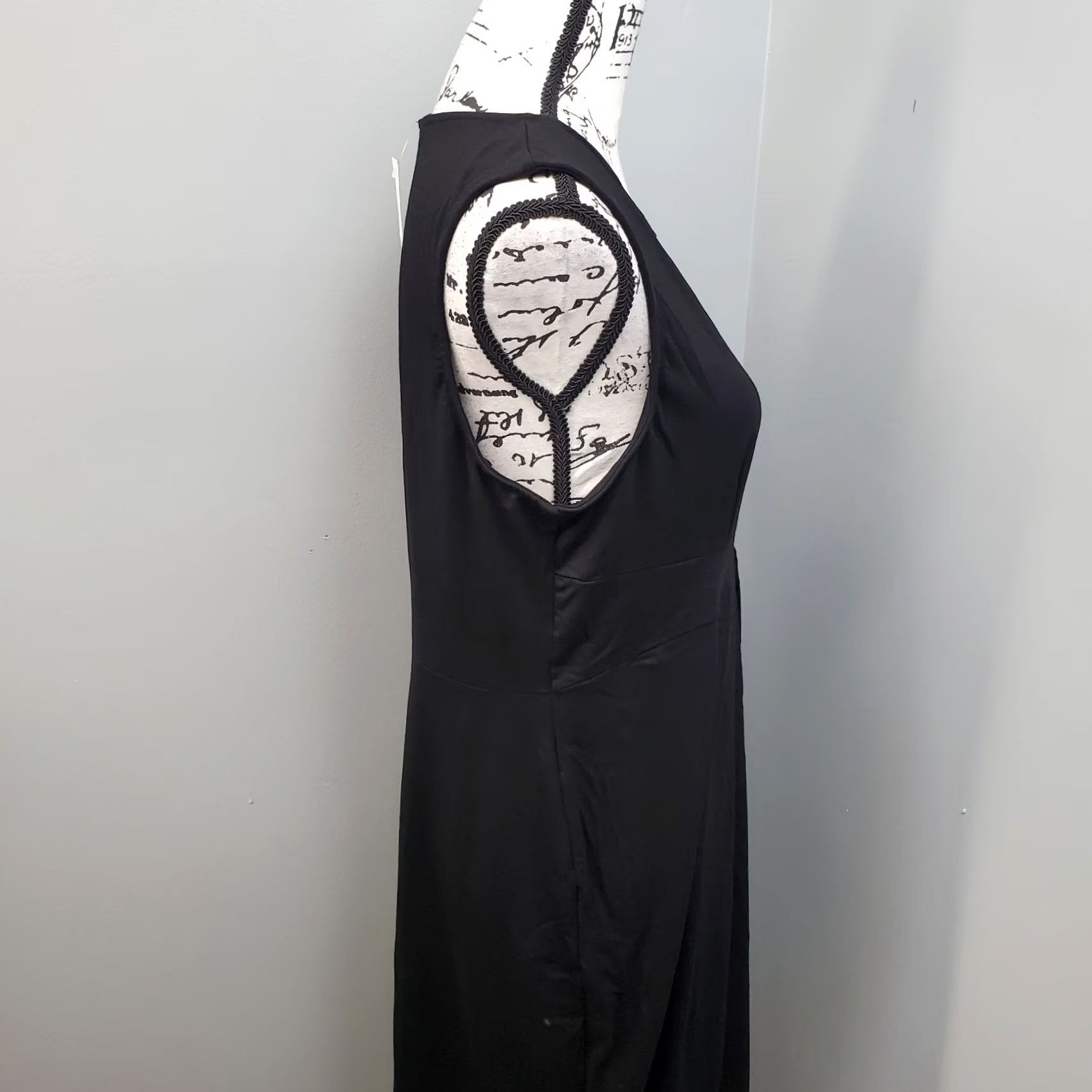 Vintage Hello Miz Midi Dress Womens Size L Black Empire Waist Pleated Sleeveless Size L / US 10 / IT 46 - 6 Thumbnail