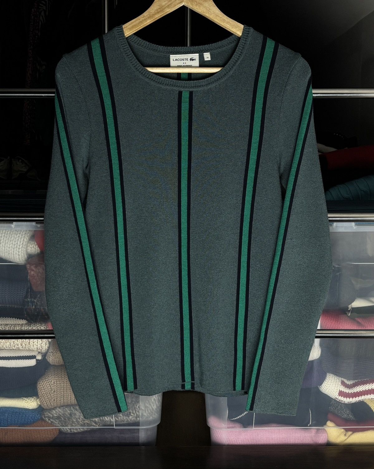 Lacoste Lacoste Knit Wool Cotton Striped Vintage Sweater Size S / US 4 / IT 40 - 1 Thumbnail