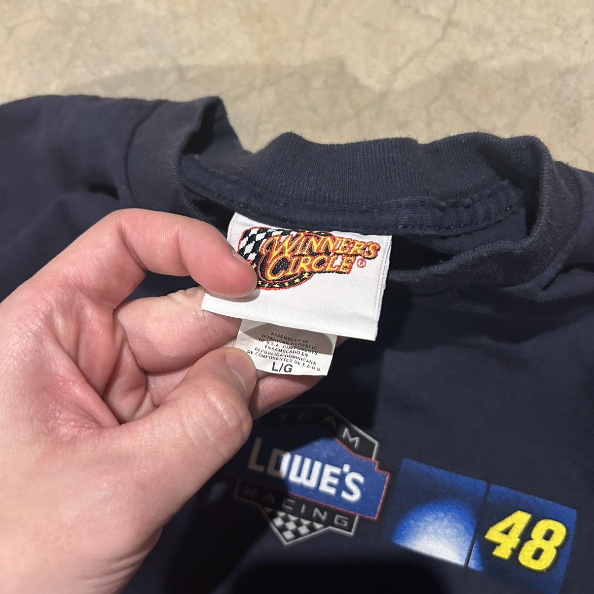 NASCAR × Vintage Crazy Vintage Y2K Nascar Jimmie Johnson Lowe’s Racing Tee Size US L / EU 52-54 / 3 - 7 Thumbnail