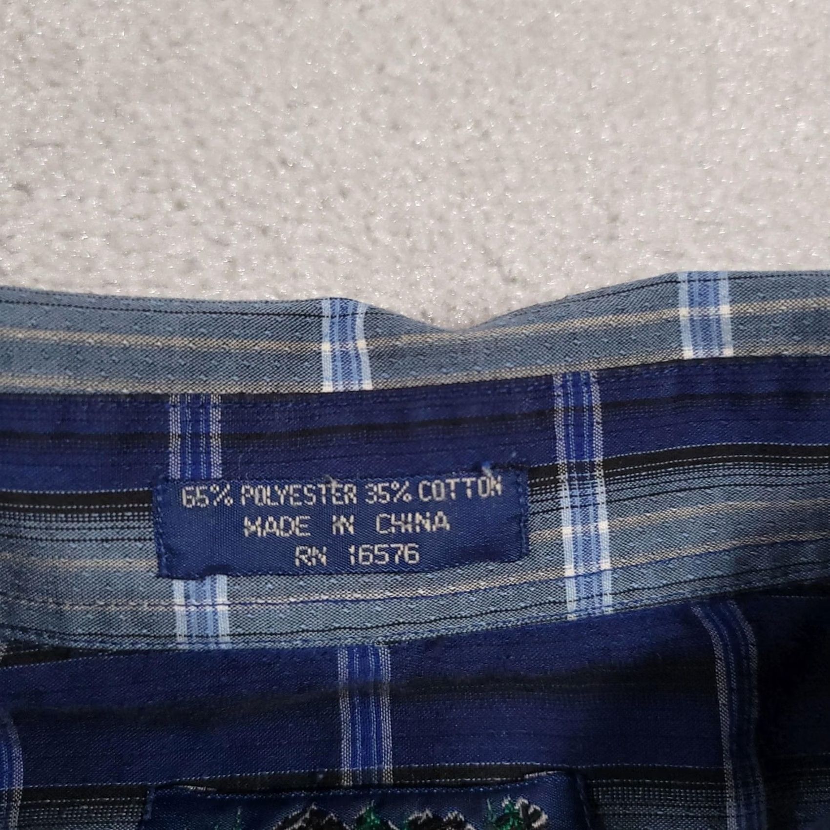 Vintage Salmon River Traders Shirt Mens 3X Blue Plaid Long Sleeve Western Cowboy Pearl Snap Size US XXL / EU 58 / 5 - 6 Thumbnail