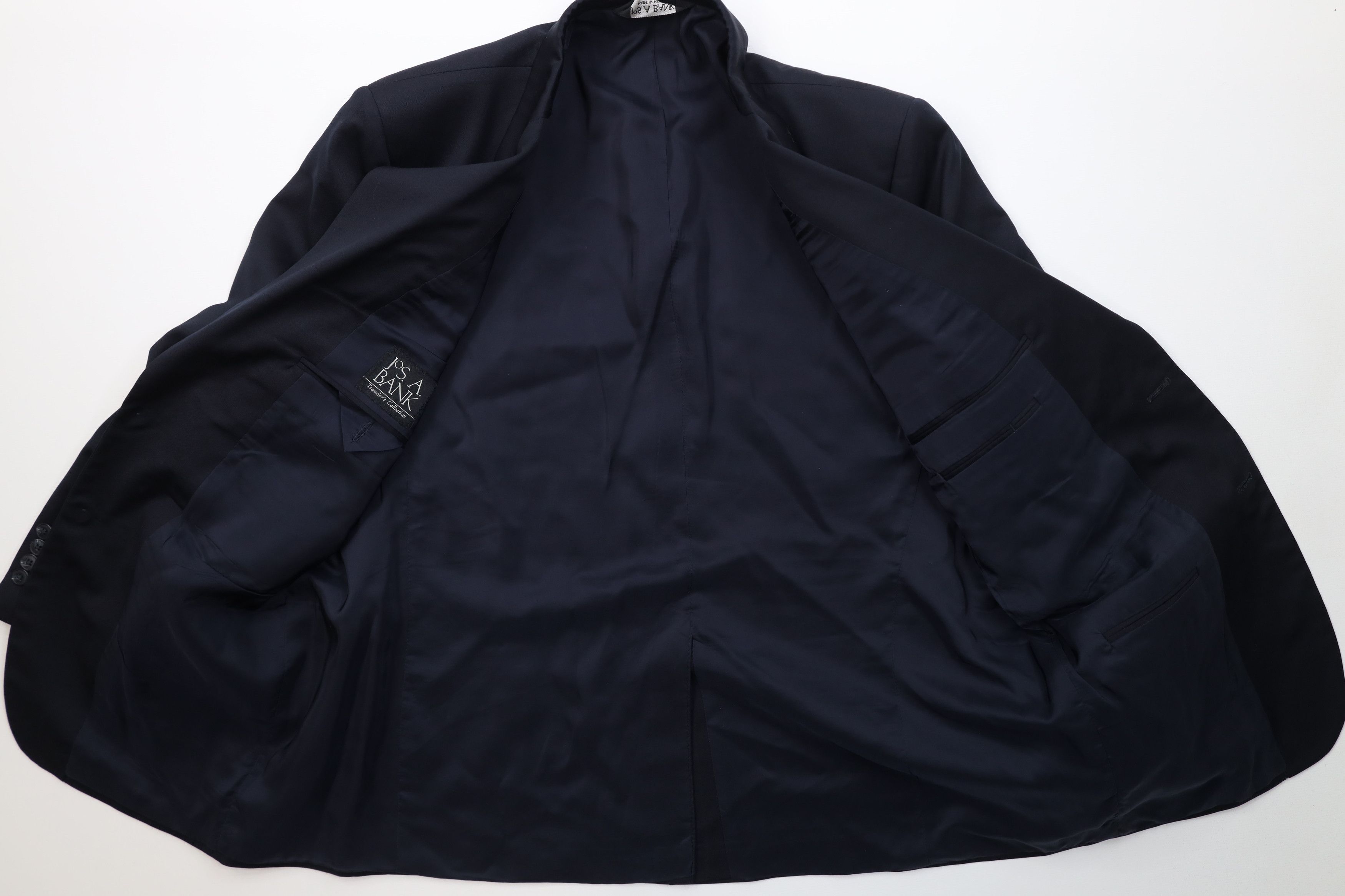 Jos. A. Bank Jos A Bank Traveler's 2 Piece Wool Suit Wedding Nav Size 44S - 6 Thumbnail