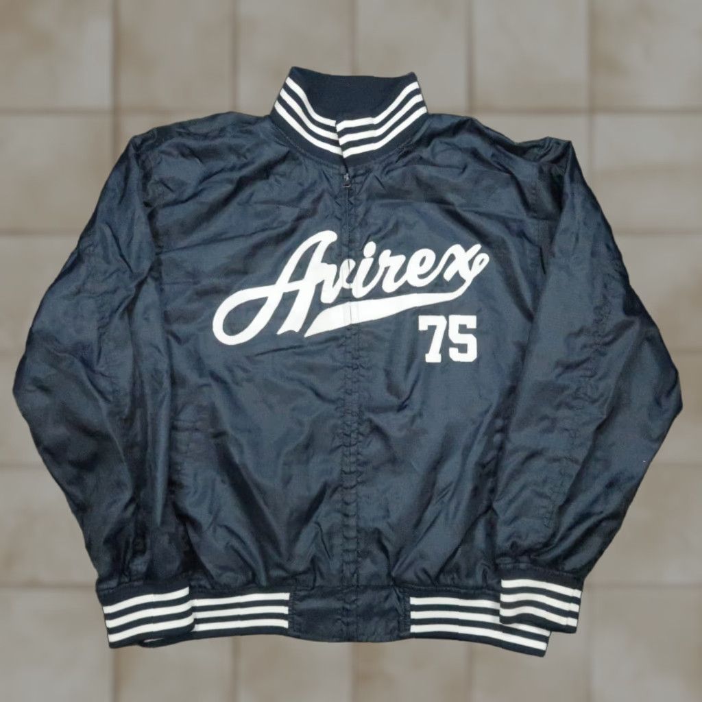 Avirex VINTAGE Avirex Jacket Men XL Blue Satin Bomber Full Zip Pockets Size US XL / EU 56 / 4 - 1 Thumbnail
