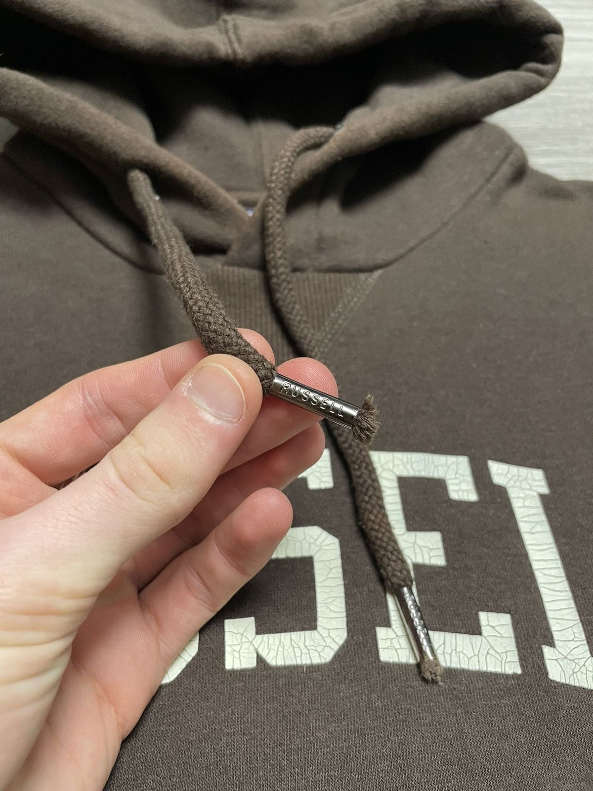 Russell Athletic Vintage Russell Athletic Big Logo Brown Hoodie Y2K Size US S / EU 44-46 / 1 - 11 Thumbnail