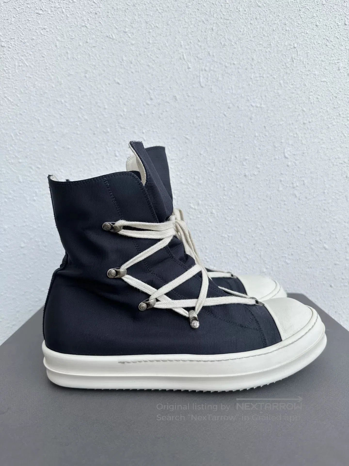 Rick Owens Drkshdw Rick Owens DRKSHDW Canvas High-Top Sneakers. Size US 9 / EU 42 - 1 Thumbnail