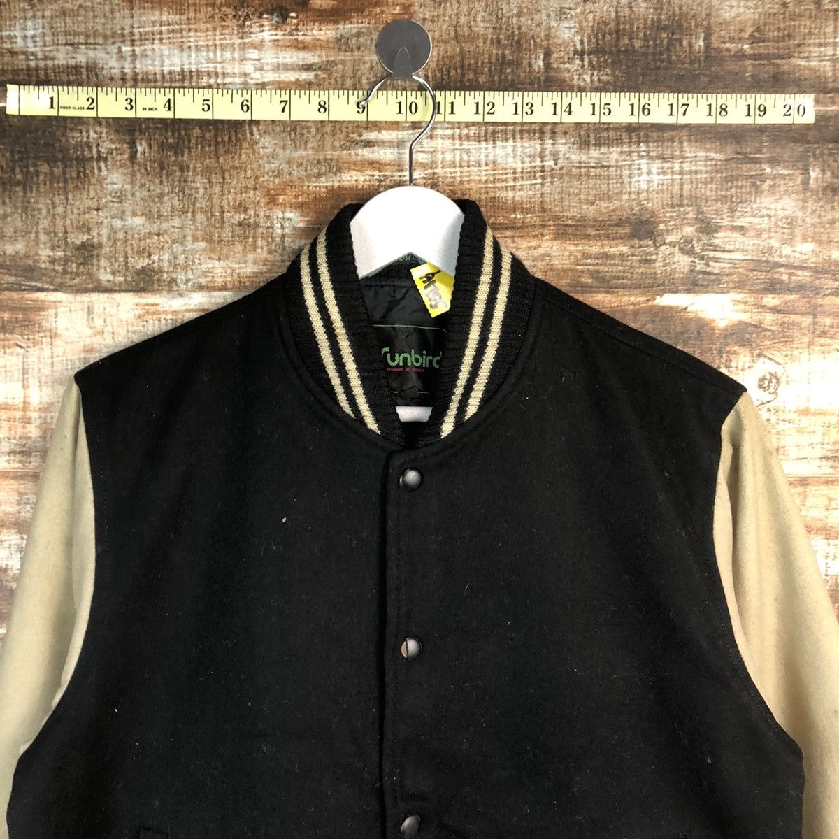 Japanese Brand Sunbird Black vintage plain Bombers varsity Jacket #A1755 Size US M / EU 48-50 / 2 - 4 Thumbnail