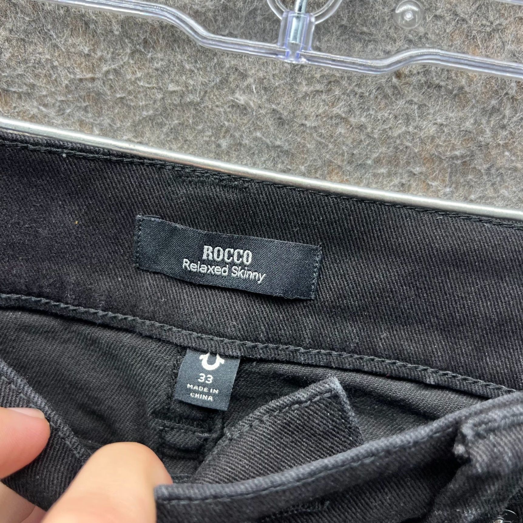 True Religion TRUE RELIGION Jeans Men 33 Black Rocco Relaxed Skinny Denim Stretch Casual Pants Size US 36 / EU 52 - 3 Thumbnail