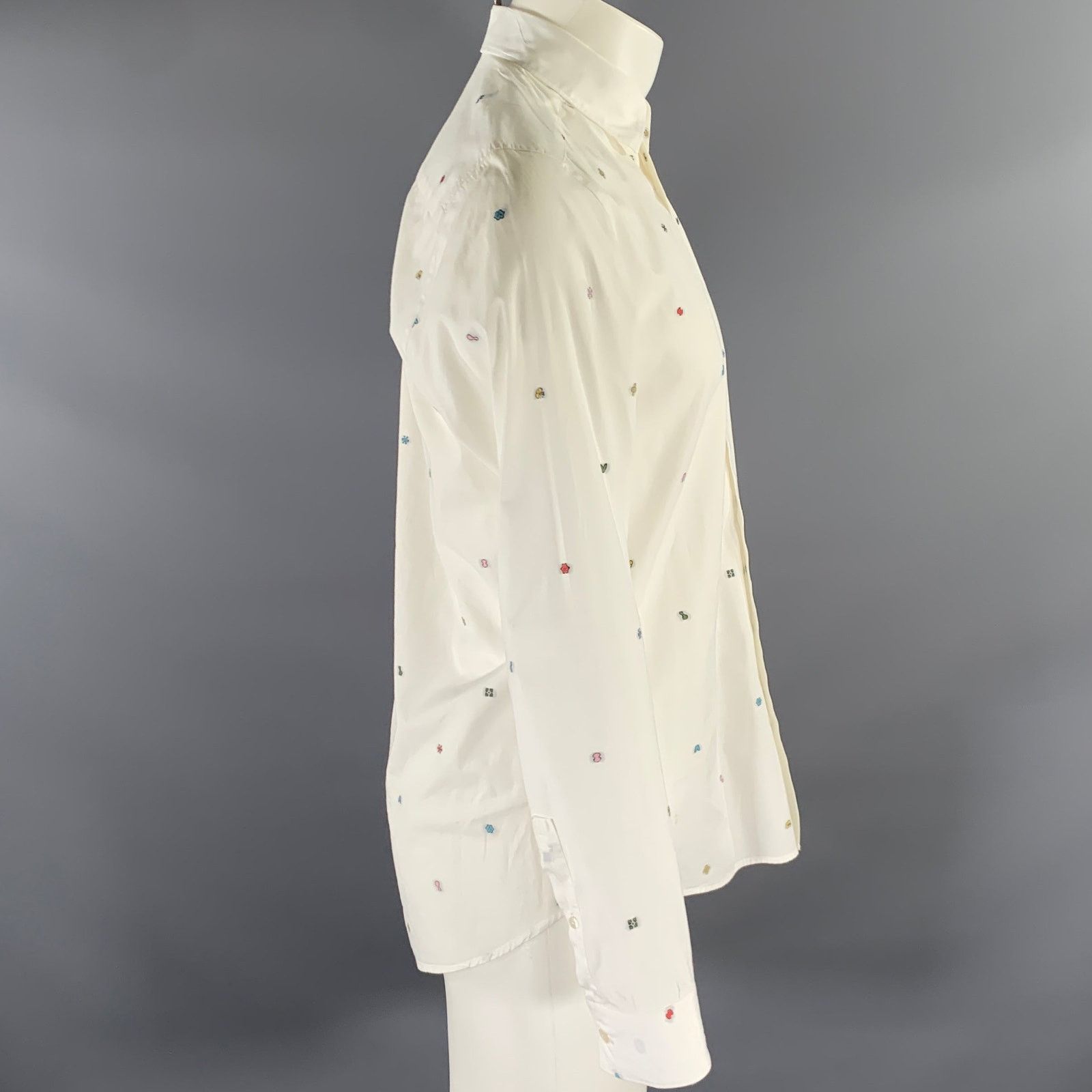 Kenzo KENZO S White Cotton Button Up Long Sleeve Shirt Size US S / EU 44-46 / 1 - 3 Thumbnail