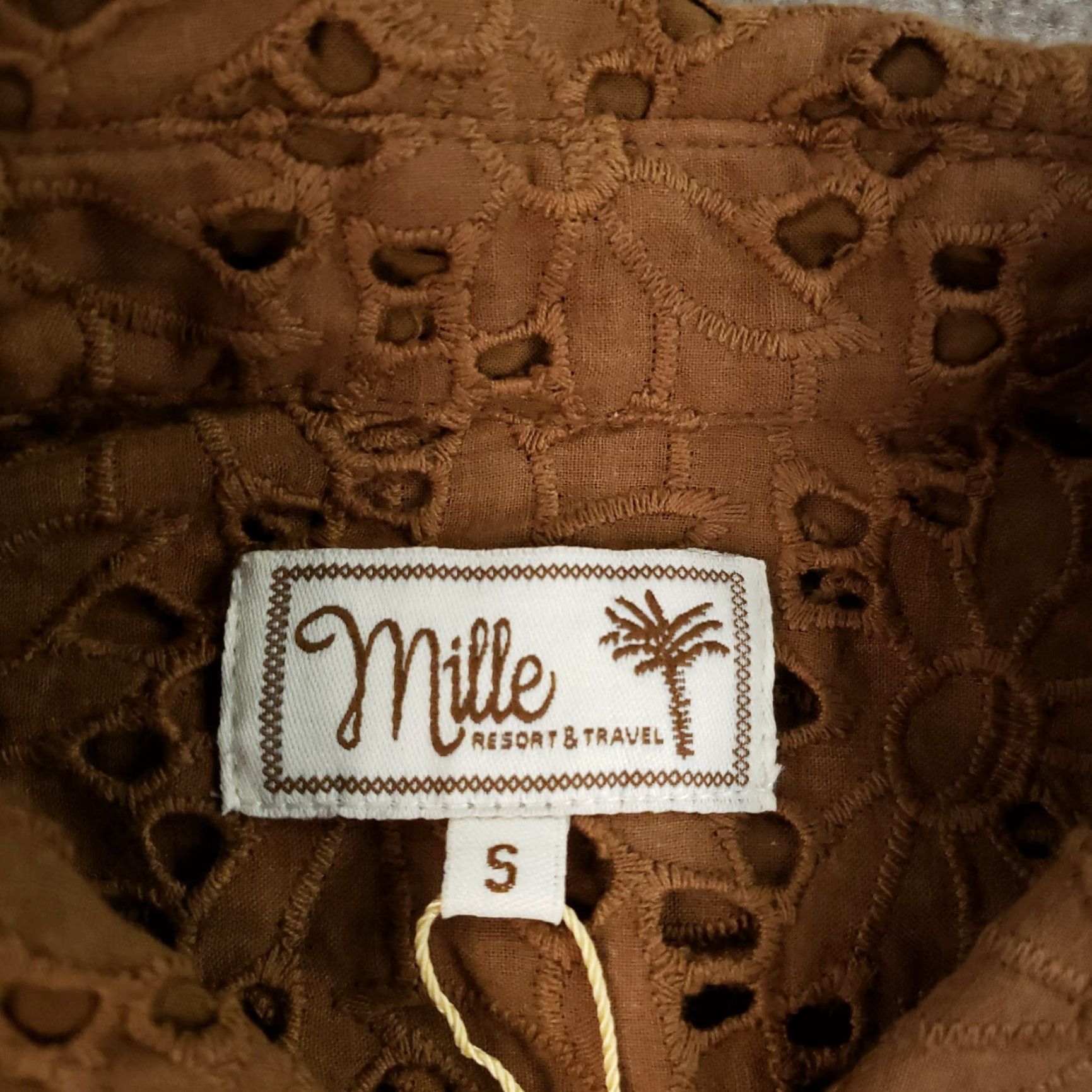 Vintage Mille Resort & Travel Button-Up Shirt Women Small Brown Long Sleeve Embroidered Size S / US 4 / IT 40 - 5 Thumbnail