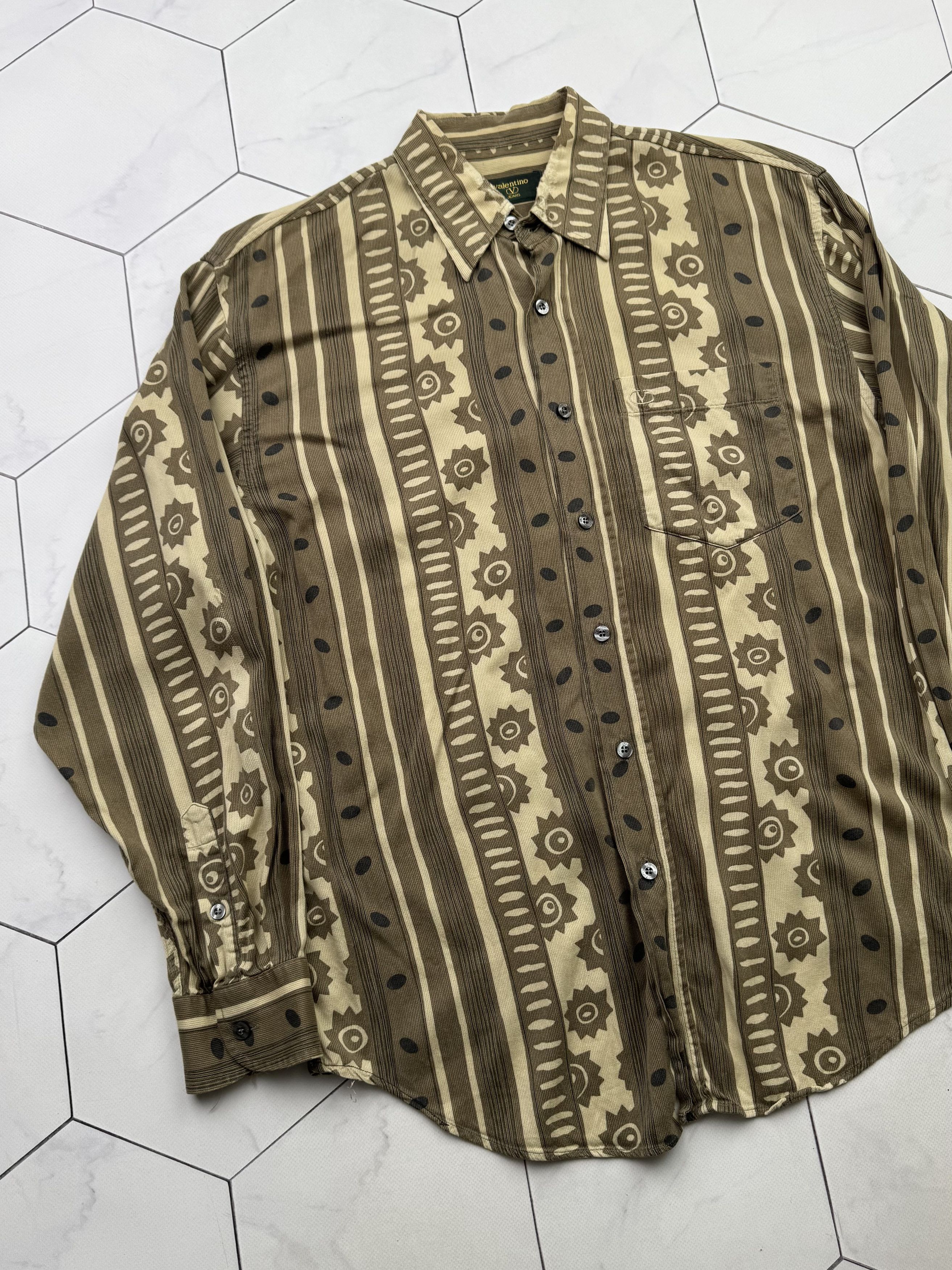 Giovanni Valentino Valentino 90s Aztec Shirt (B350) Size US L / EU 52-54 / 3 - 2 Thumbnail