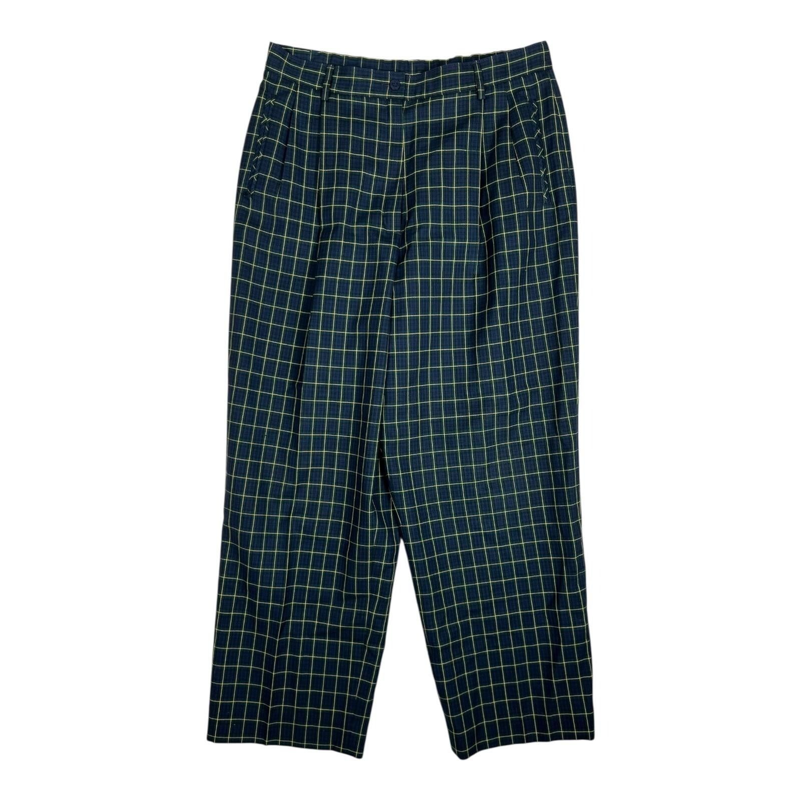 Pendleton Vintage Pendleton Pants Womens 16 Blue Plaid Wool Pleated Ta Size 32" / US 10 / IT 46 - 1 Thumbnail