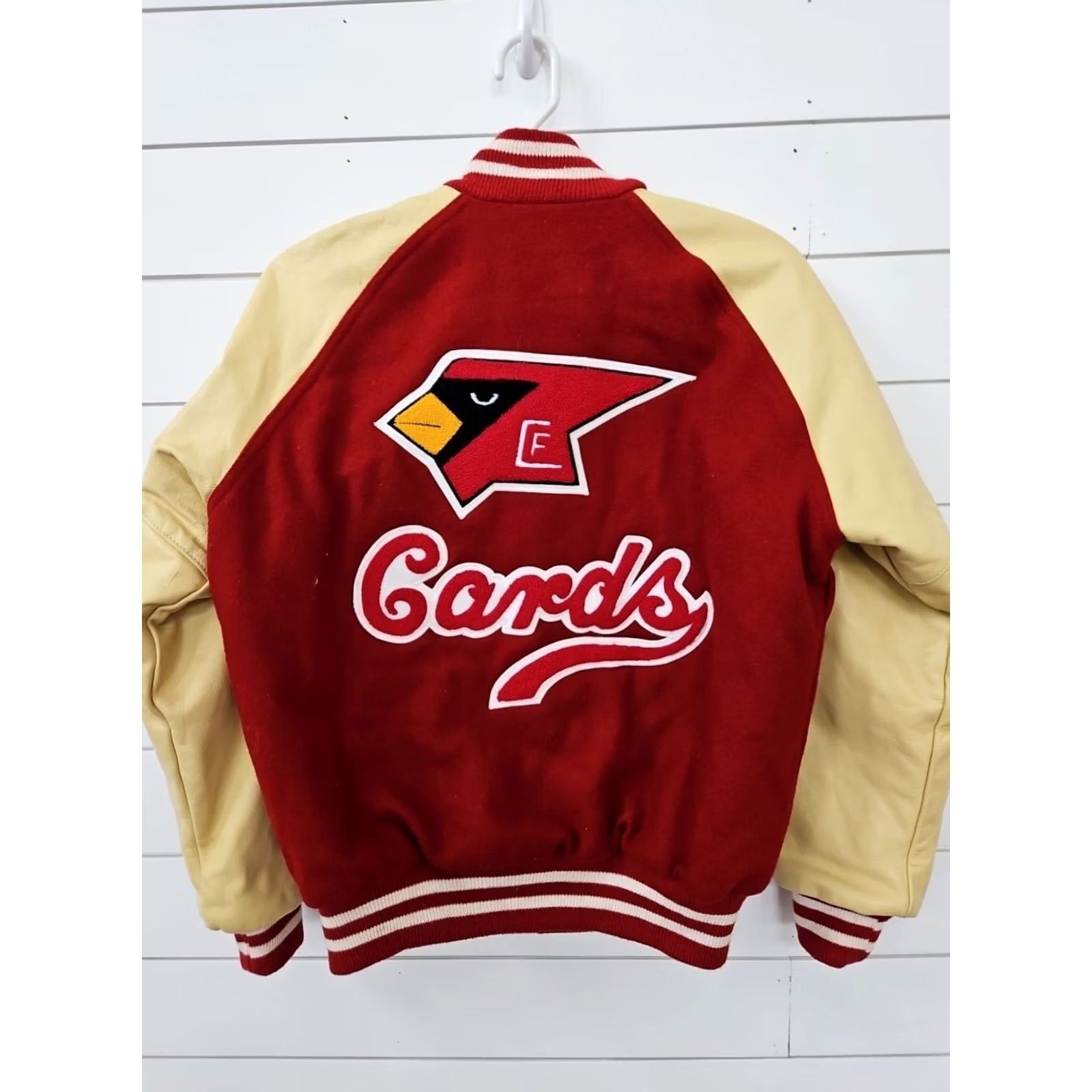 Vintage VINTAGE Leader Sportswear Leather Letterman Jacket Mens Large - Chippewa Falls WI 1994 Flight/Bomber Red Varsity Shirt/Workwear Size US L / EU 52-54 / 3 - 2 Thumbnail