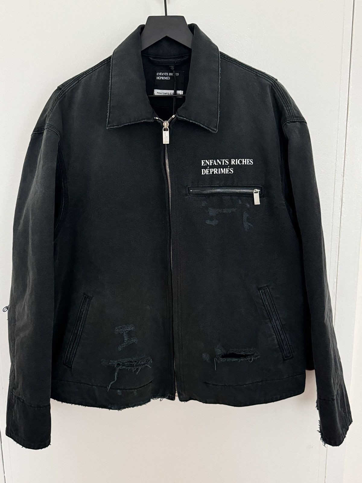 Enfants Riches Deprimes Enfants Riches Déprimés logo-print distressed canvas jacket Size US L / EU 52-54 / 3 - 1 Thumbnail