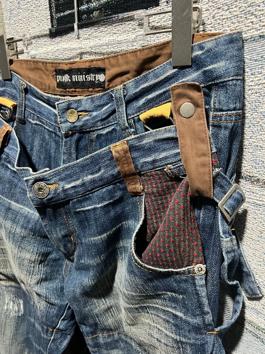 Japanese Brand DOUBLE WAIST Remake Y3 printed denim pant Size US 33 - 2 Thumbnail
