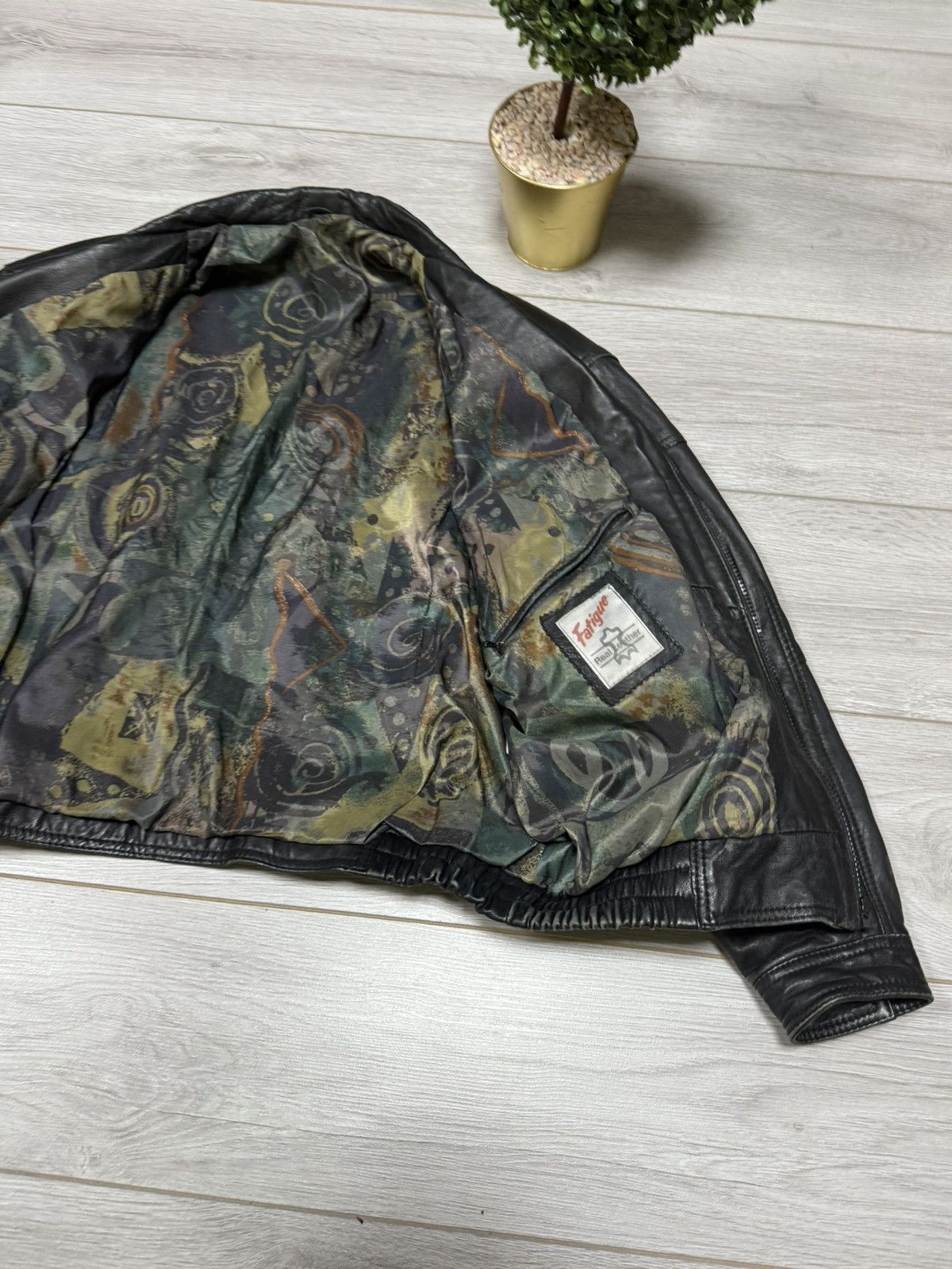 Genuine Leather leather bomber jacket zip vintage wide Size US M / EU 48-50 / 2 - 6 Thumbnail