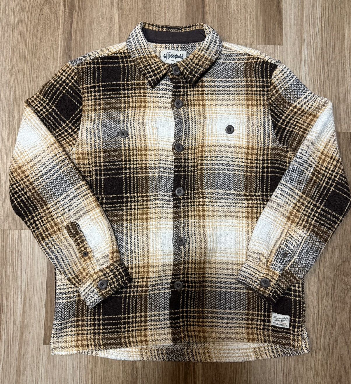 The Stronghold The Stronghold Mens Shirt M Brown White Plaid Jacket Flannel Size US M / EU 48-50 / 2 - 2 Thumbnail