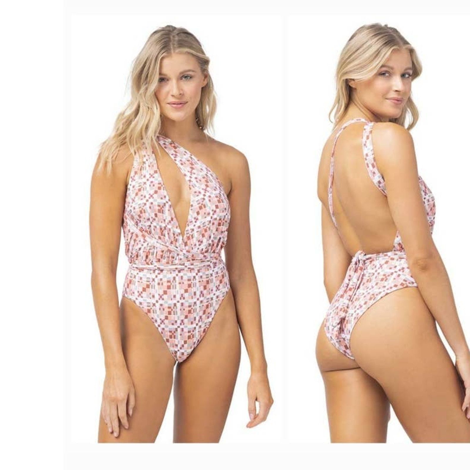 Anthropologie New L SPACE Allegra One-piece Swimsuit $198 SMALL V-Neck Size S / US 4 / IT 40 - 8 Thumbnail