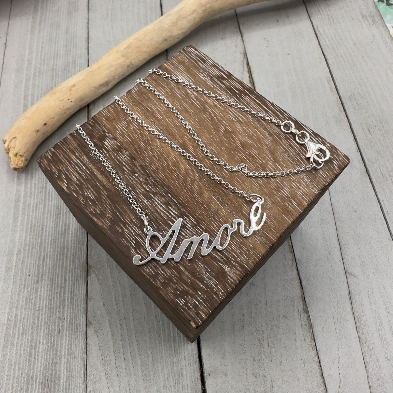The Unbranded Brand Amore Sterling Silver Necklace Size ONE SIZE - 2 Thumbnail