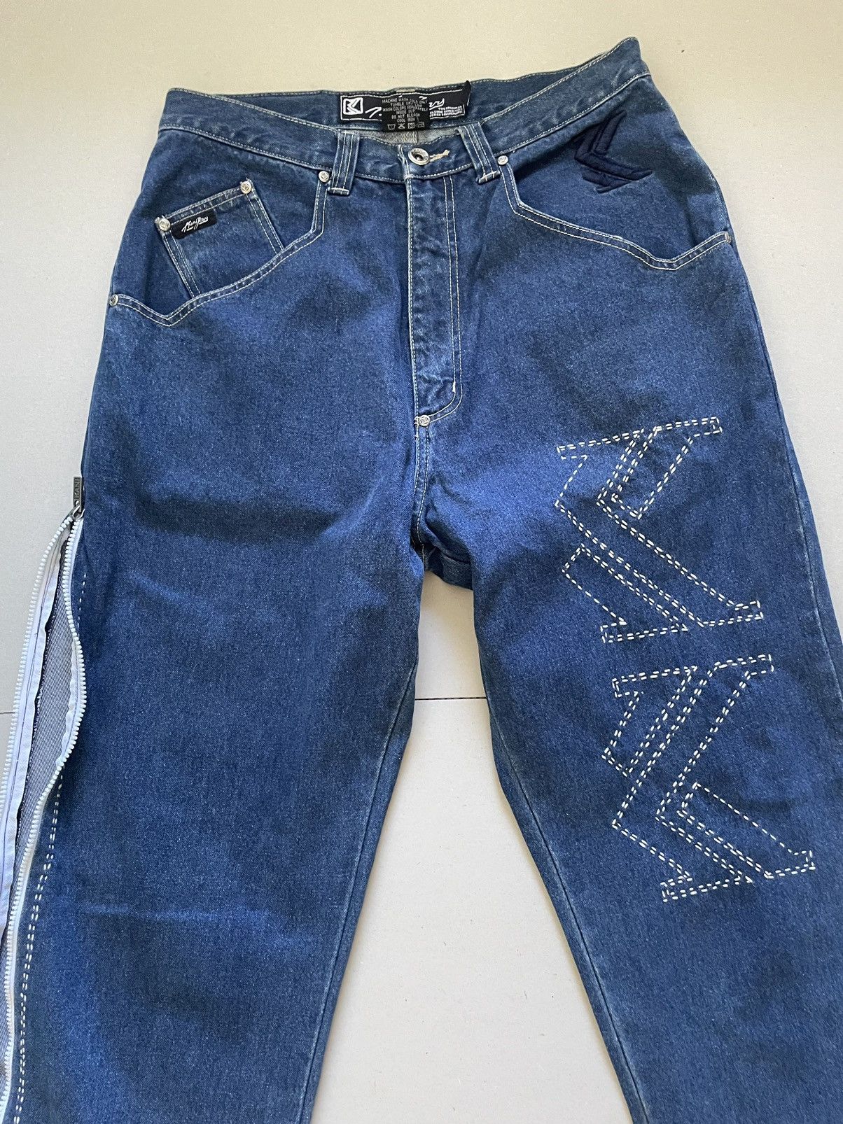 Karl Kani Vintage Karl Kani Zipper Custom Jeans karl kani jeans Size US 32 / EU 48 - 2 Thumbnail