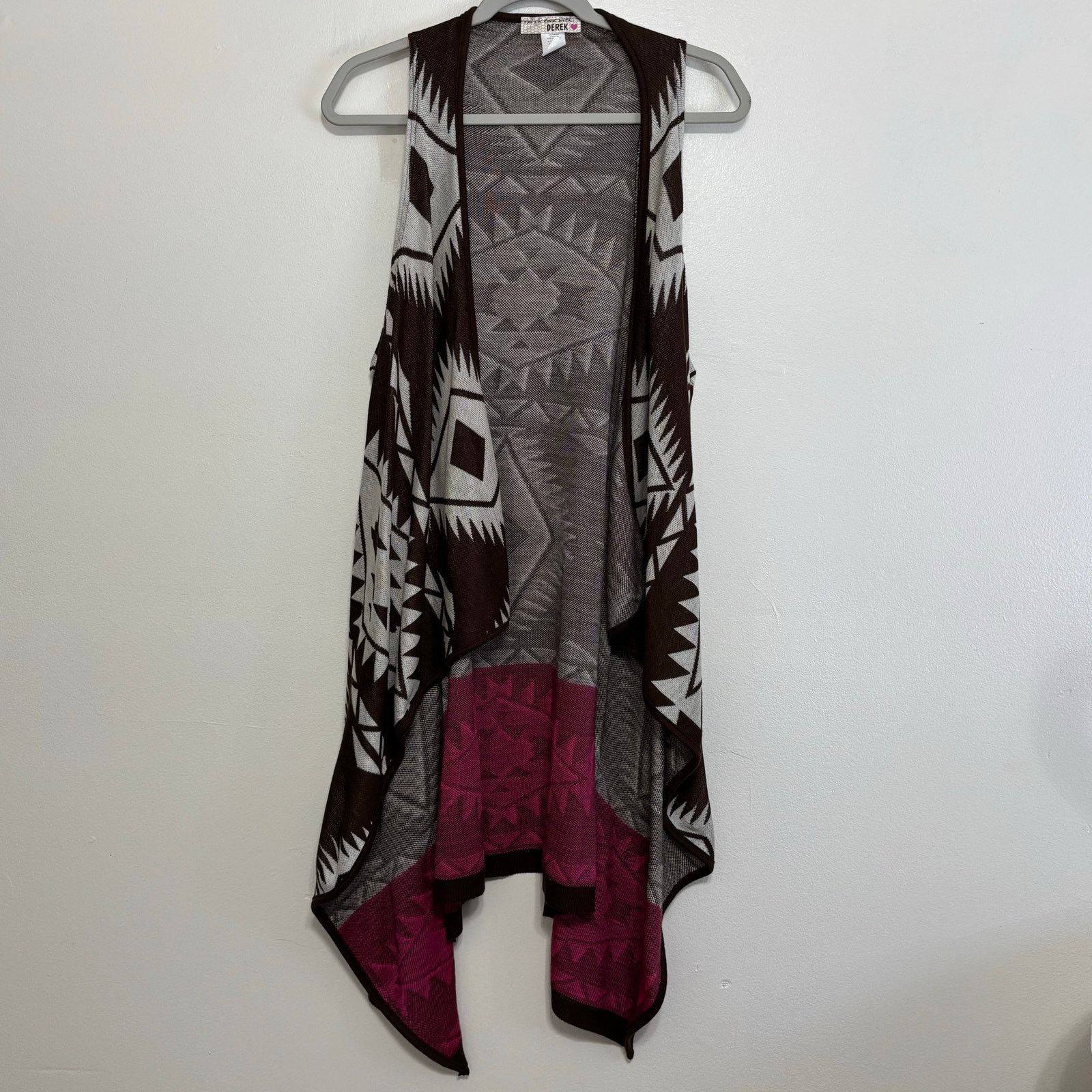 Other IML Derek Geometric Open Front Vest L/XL Brown Pink Size L / US 10 / IT 46 - 1 Thumbnail