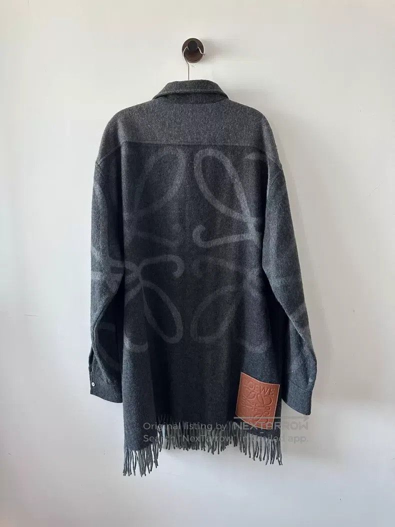 Loewe Loewe size 41 Black Gray Large Logo Leather Patch Shirt Jac Size S / US 4 / IT 40 - 2 Thumbnail