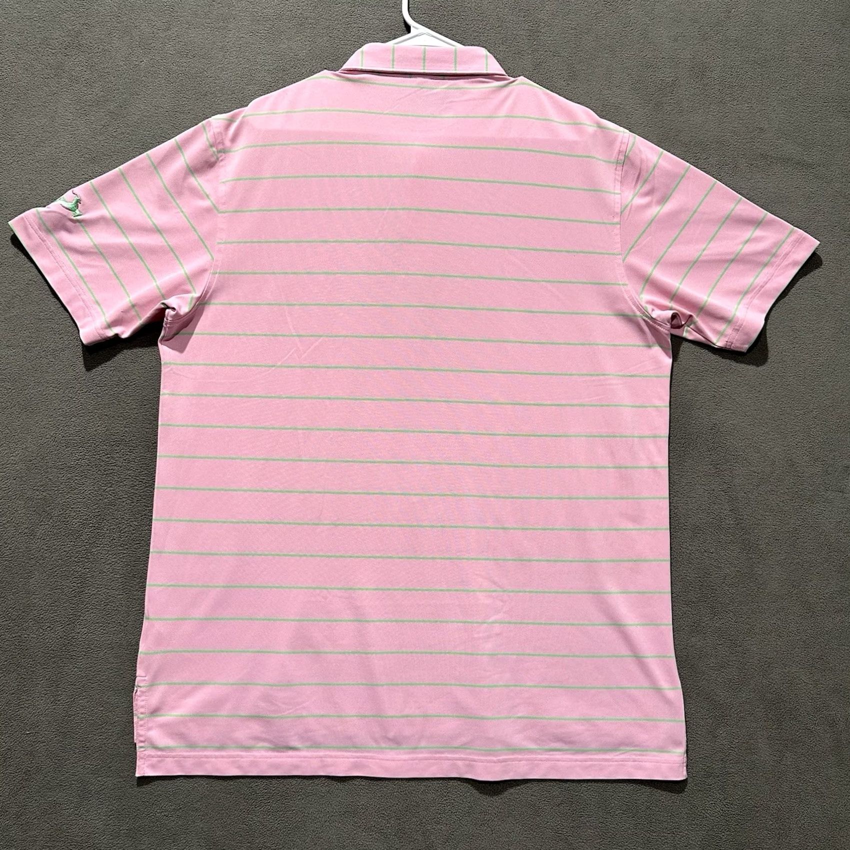 Peter Millar Peter Millar Summer Comfort Shirt Mens Large Pink/Green Striped Golf Polo GUC Size US L / EU 52-54 / 3 - 2 Thumbnail