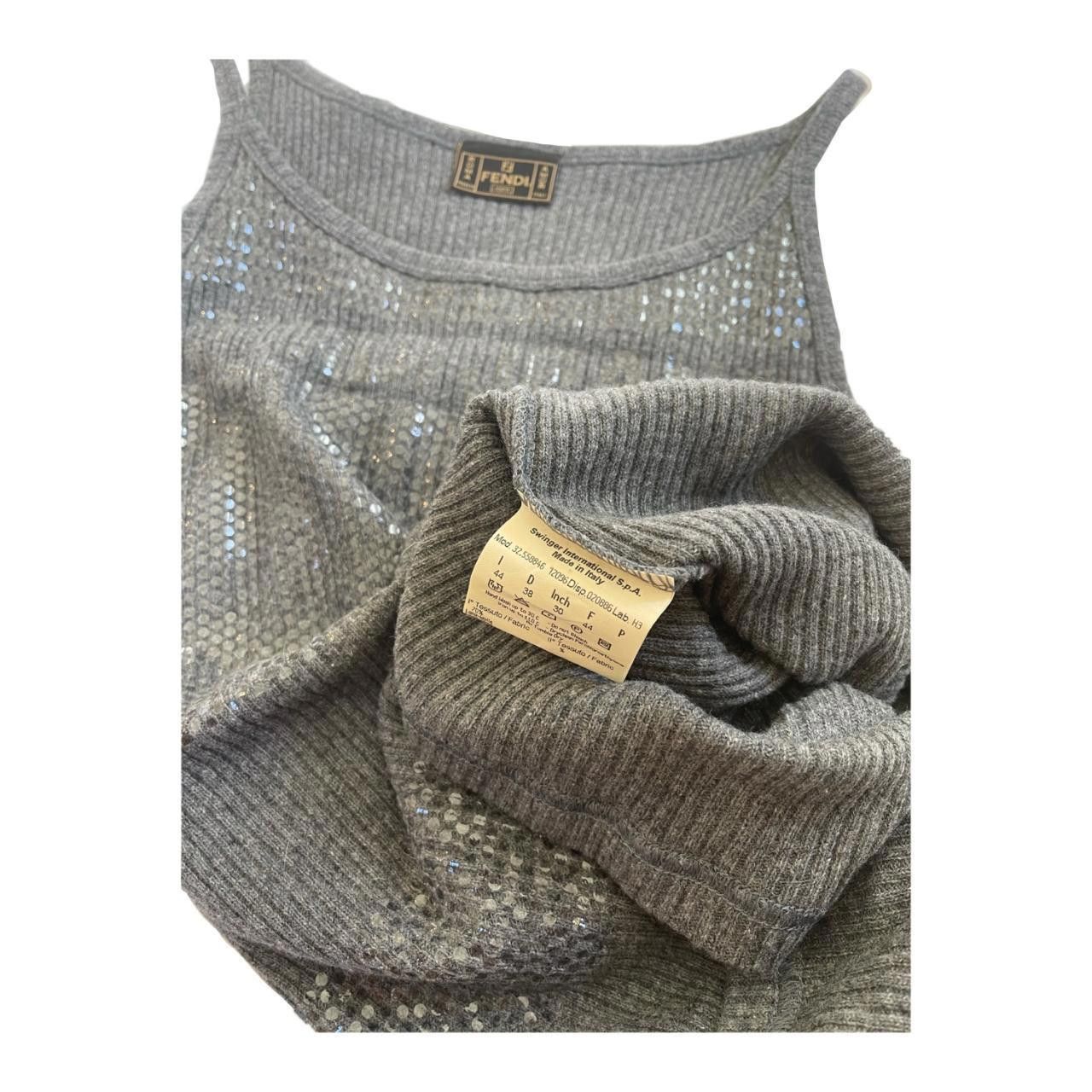 Fendi Fendi Sequin Logo Knit Mini Dress Size S / US 4 / IT 40 - 6 Thumbnail