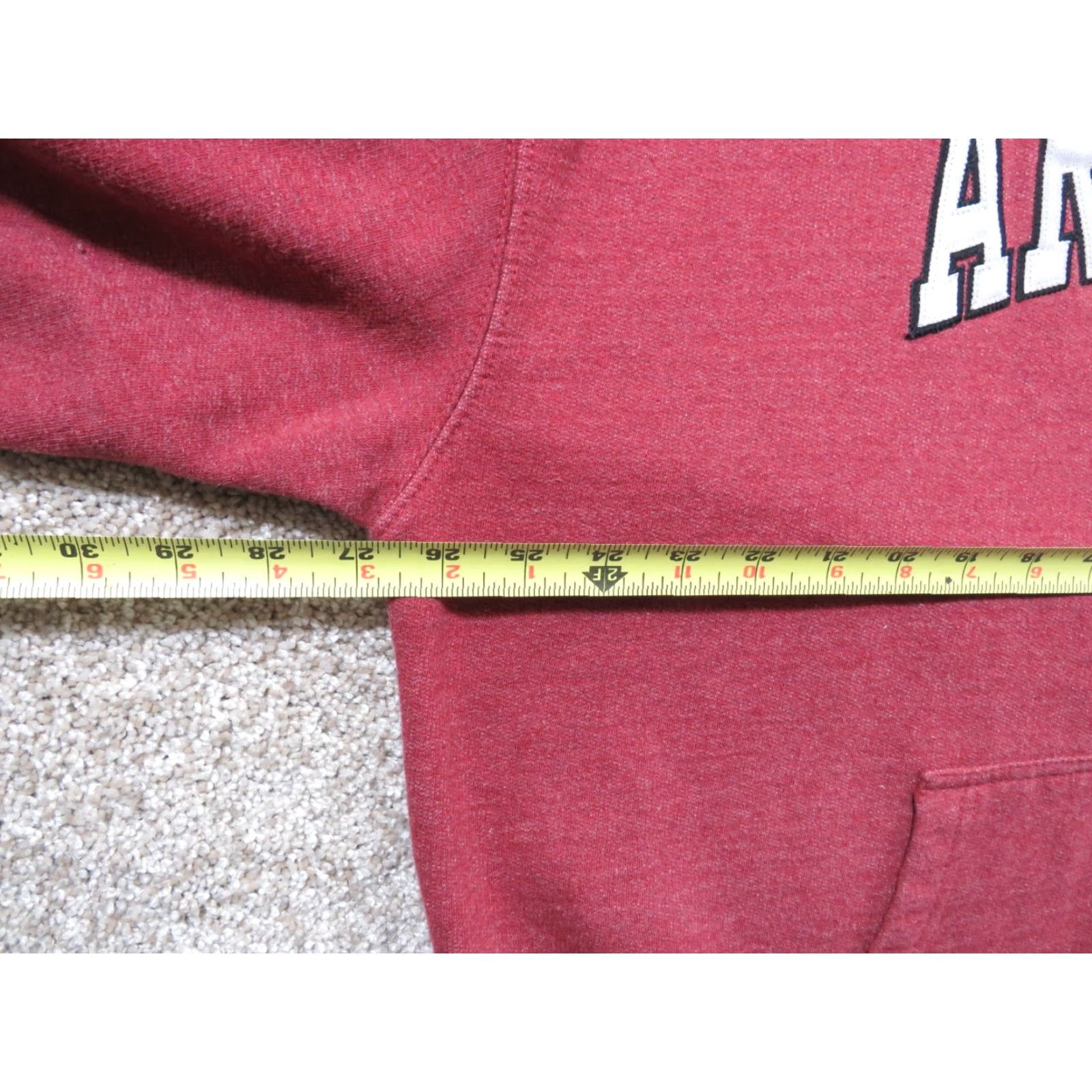 NCAA VTG Arkansas Razorback OVB Hoodie Mens XL Red Cotton Pullover Hooded Sports Basketball Football Crew Neck Drawstring Winter Spring Fall Size US XL / EU 56 / 4 - 7 Thumbnail