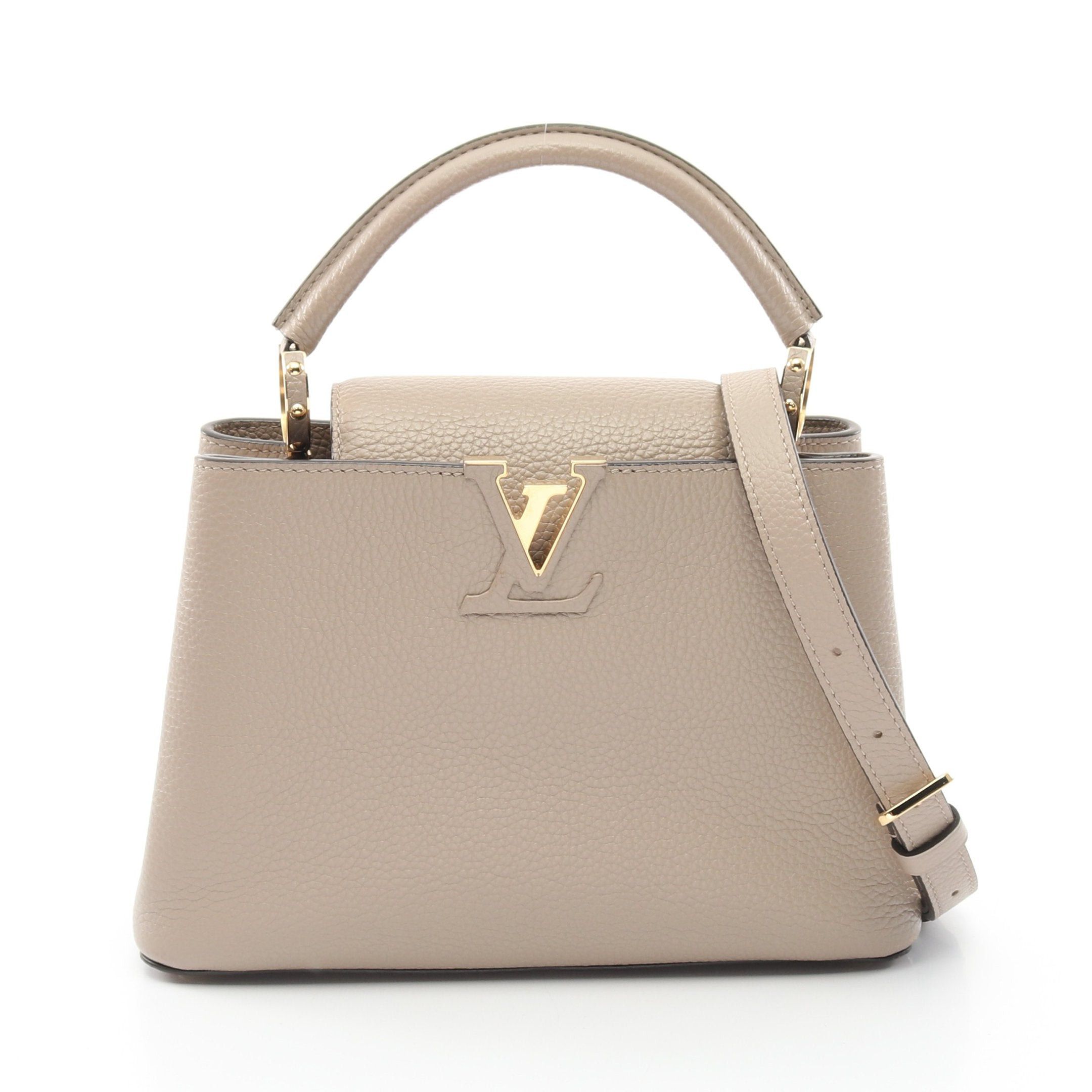 Louis Vuitton Louis Vuitton Capucines Bb Carré Handbag Taurillon Leather Gray Beige Size ONE SIZE - 1 Thumbnail