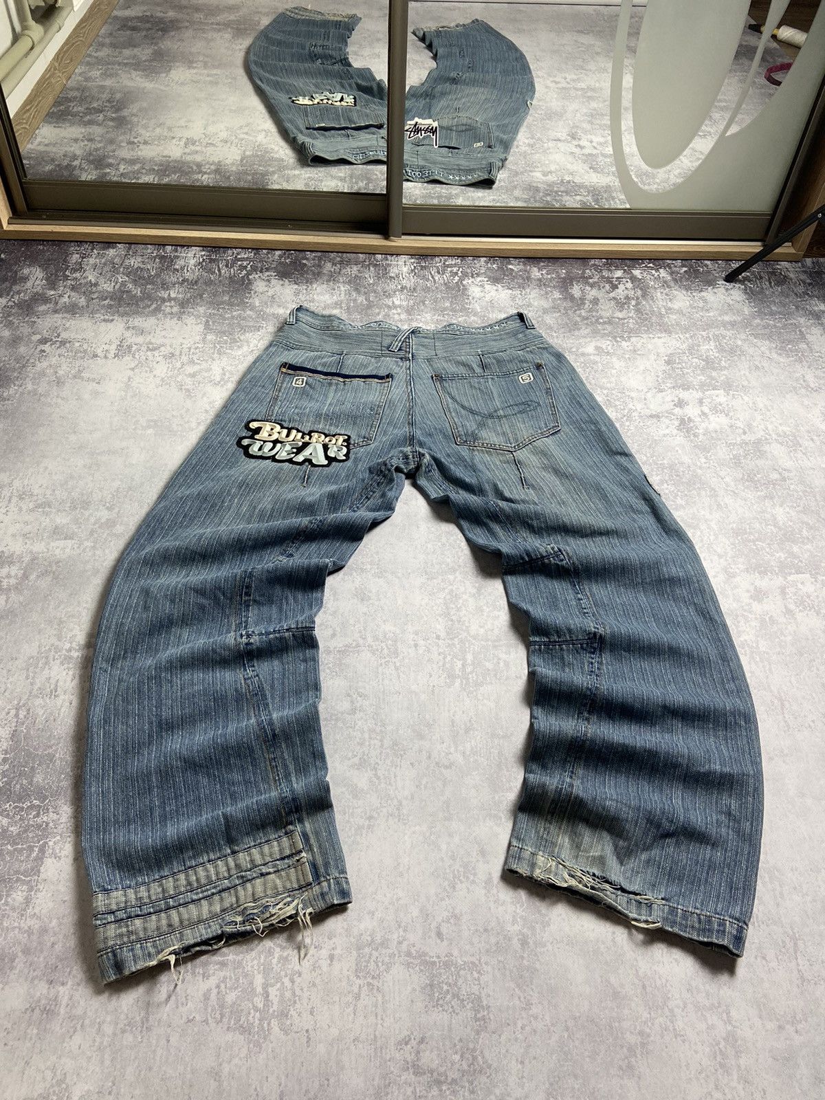 RARE Bullrot Wear Skaters Distressed Vintage Y2K Baggy Jeans