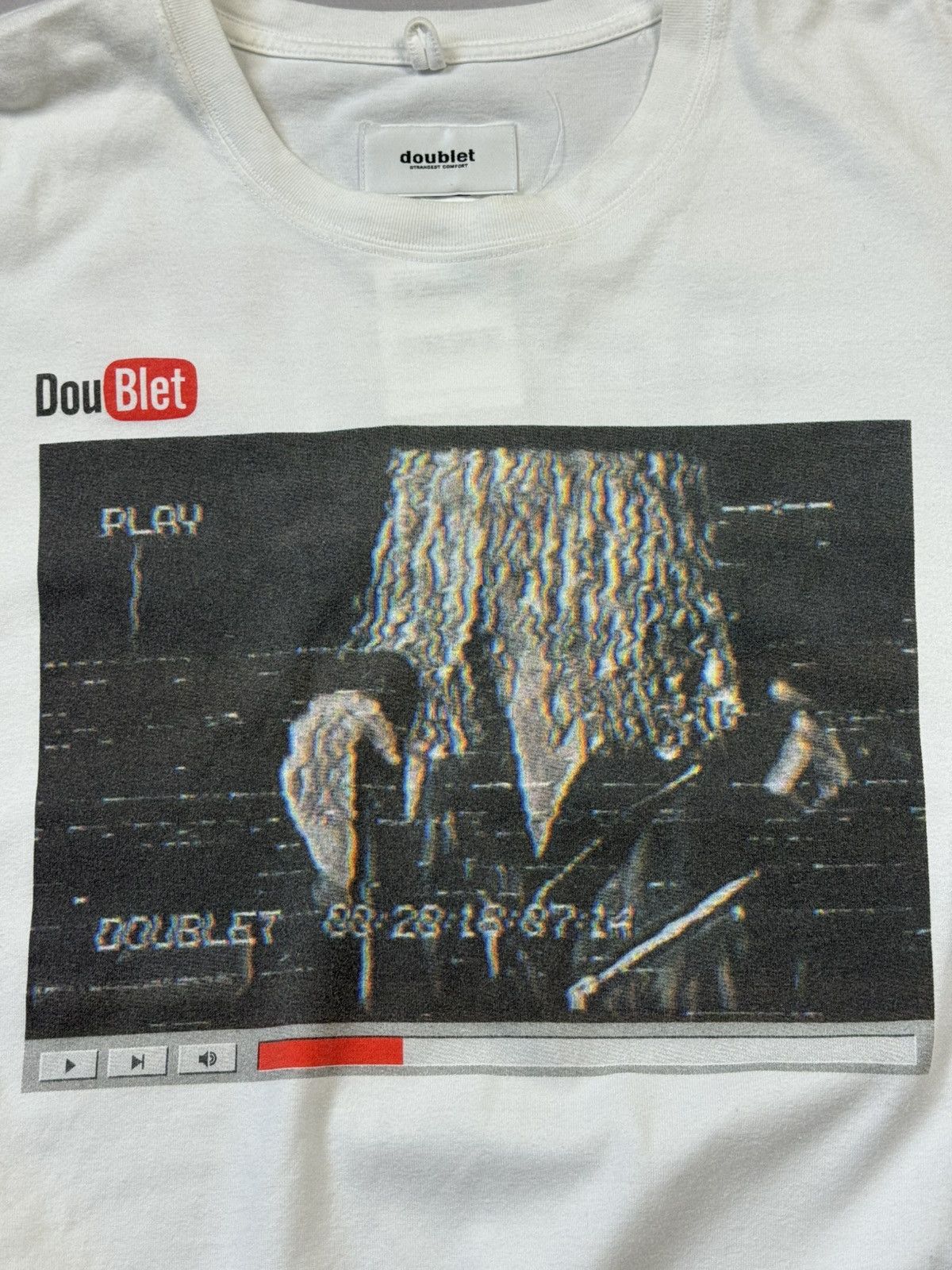 Doublet Fw18 Doublet Youtube Logo Oversized Tee(White/L) Size US L / EU 52-54 / 3 - 6 Thumbnail