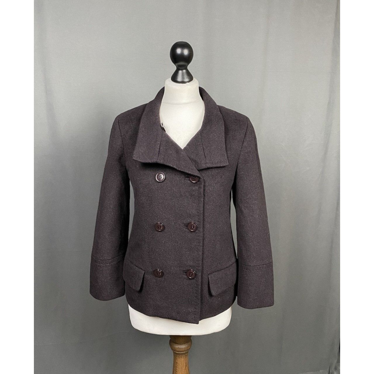 Loro Piana Loro Piana Herringbone Women's Purple Wool Double Breasted P Size M / US 6-8 / IT 42-44 - 1 Thumbnail