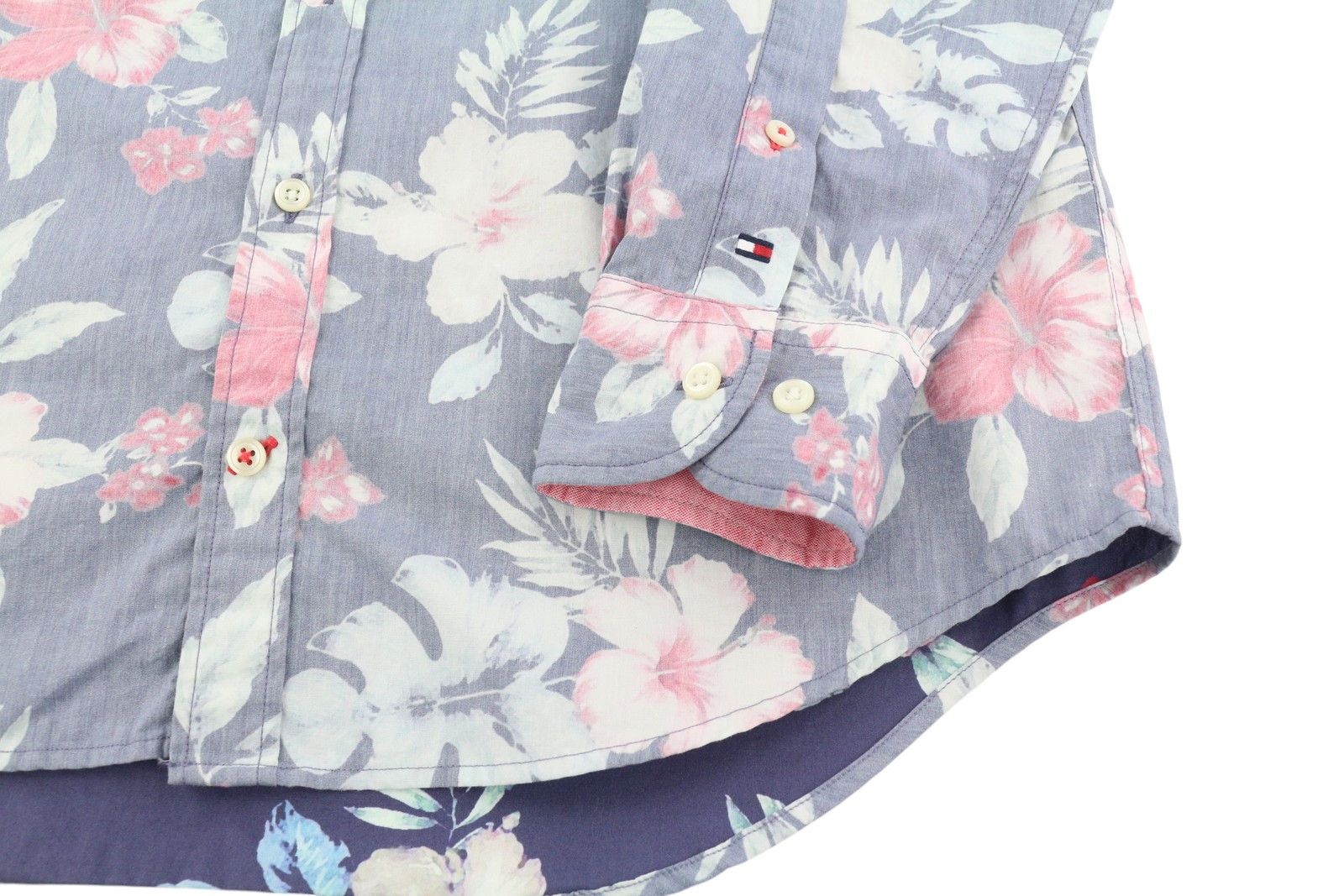 Tommy Hilfiger NEW YORK FIT S Roll-Up Button-Down Neck Floral Shirt 83668 Size US S / EU 44-46 / 1 - 4 Thumbnail