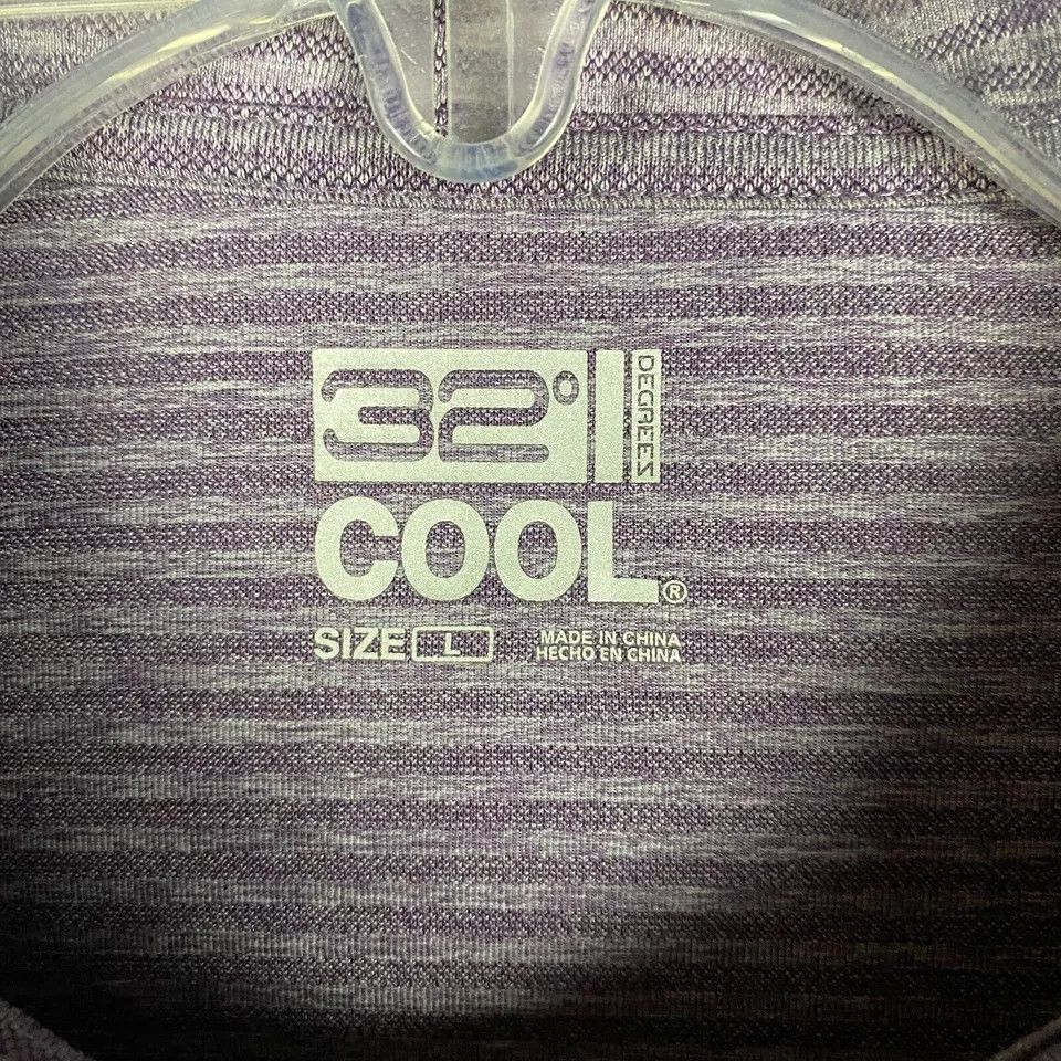 Other 32 Degrees Cool Polo Men's Large Striped Purple Polyester L Size US L / EU 52-54 / 3 - 2 Thumbnail