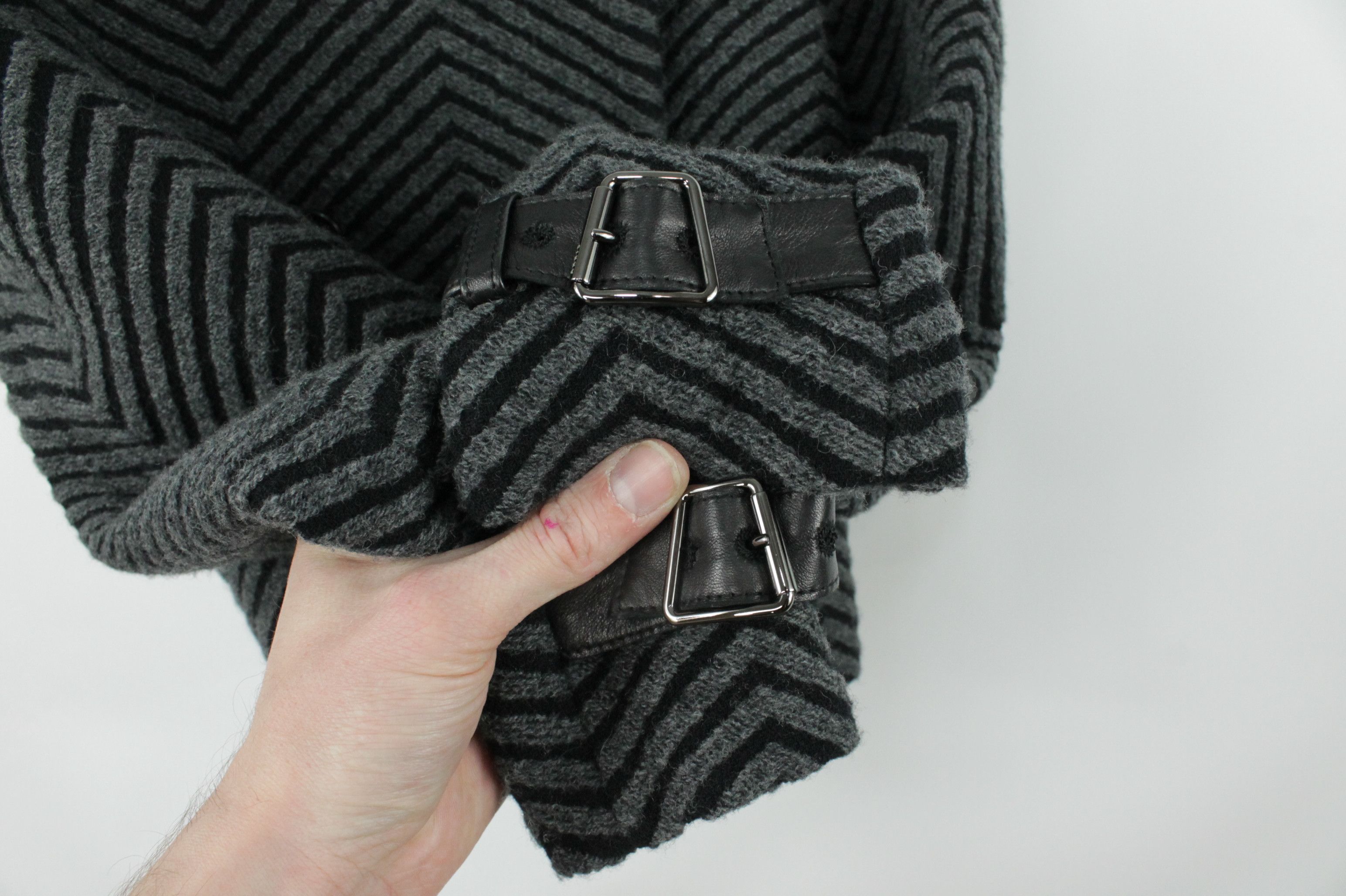Akris × Designer Akris Luxury Short Gray Wool Jacket With Leather Garniture Size M / US 6-8 / IT 42-44 - 6 Thumbnail