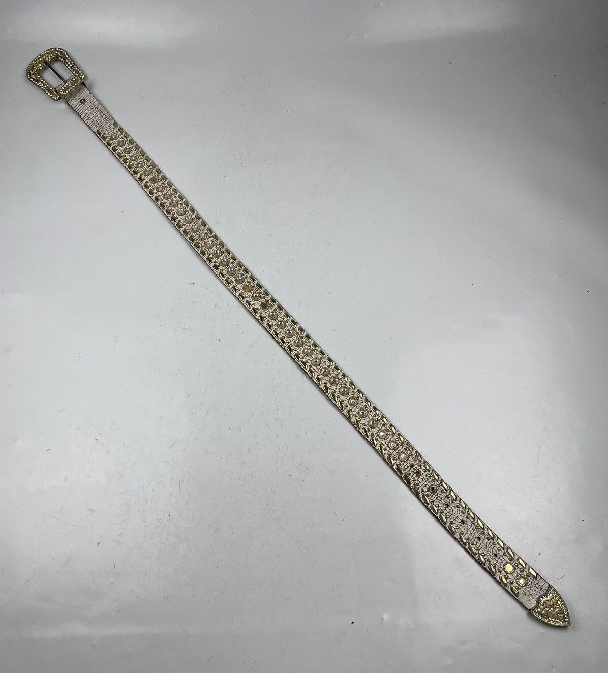 Other distressed studded leather belt tc33 Size 36 - 2 Thumbnail