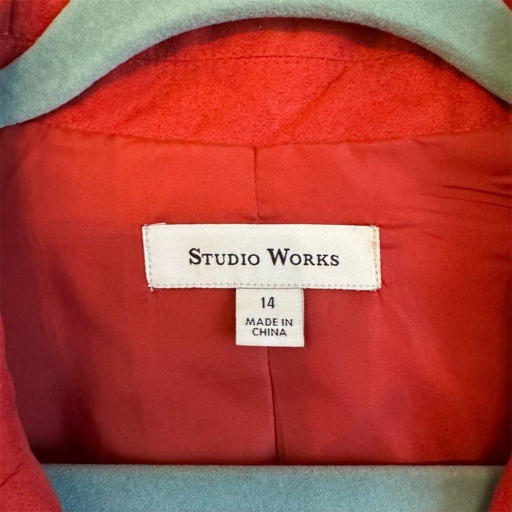Other Studio Works Women's Rust Faux Suede Zip Up Jacket Blazer S Size XL / US 12-14 / IT 48-50 - 2 Thumbnail