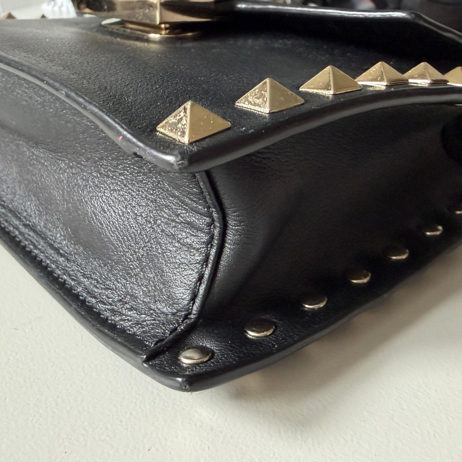 Valentino Valentino Rockstud Flap Convertible Black Leather Bag + COA Size ONE SIZE - 10 Thumbnail
